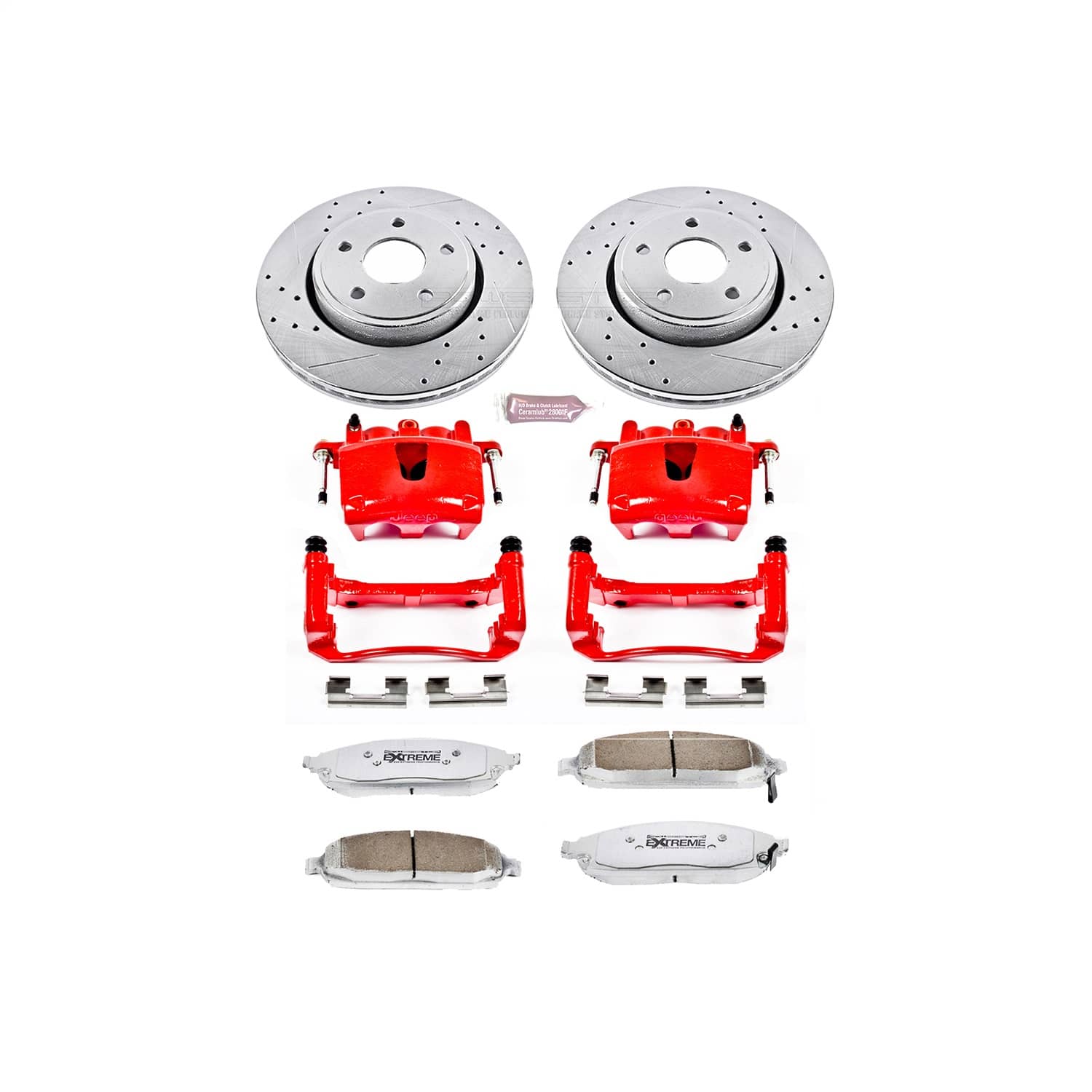 Power Stop - KC2219-26 - Front - Disc Brake Pad/Caliper and Rotor Kit