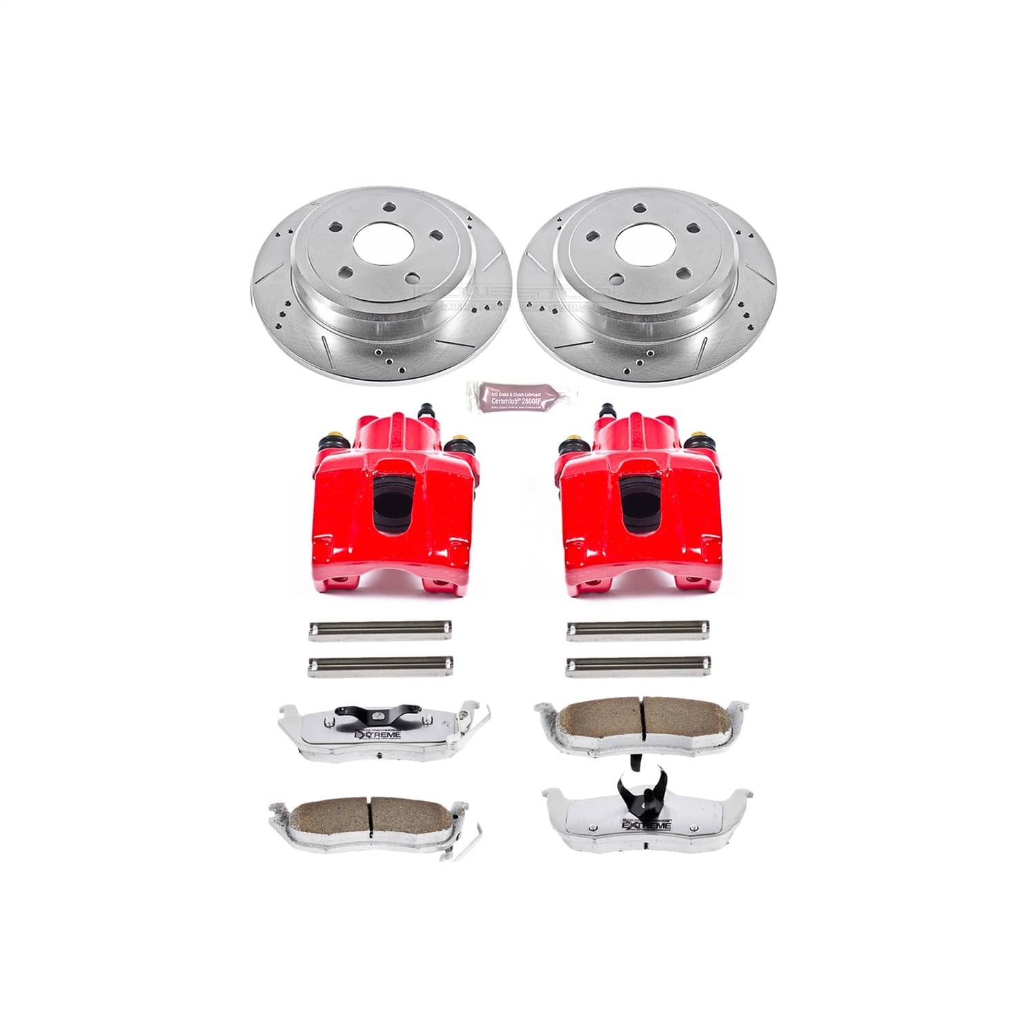 Power Stop - KC2221-26 - Rear - Disc Brake Pad/Caliper and Rotor Kit