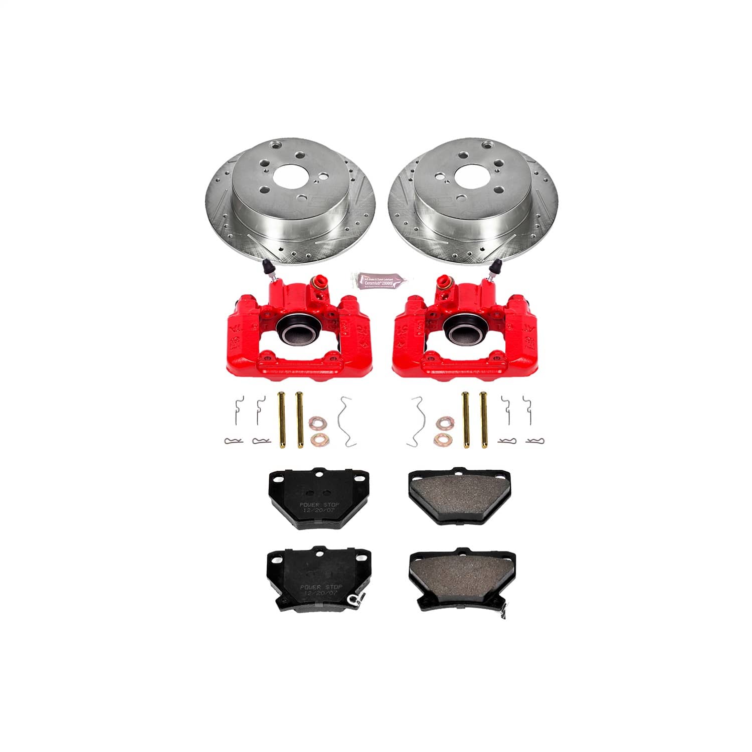 Power Stop - KC2318 - Rear - Disc Brake Pad/Caliper and Rotor Kit