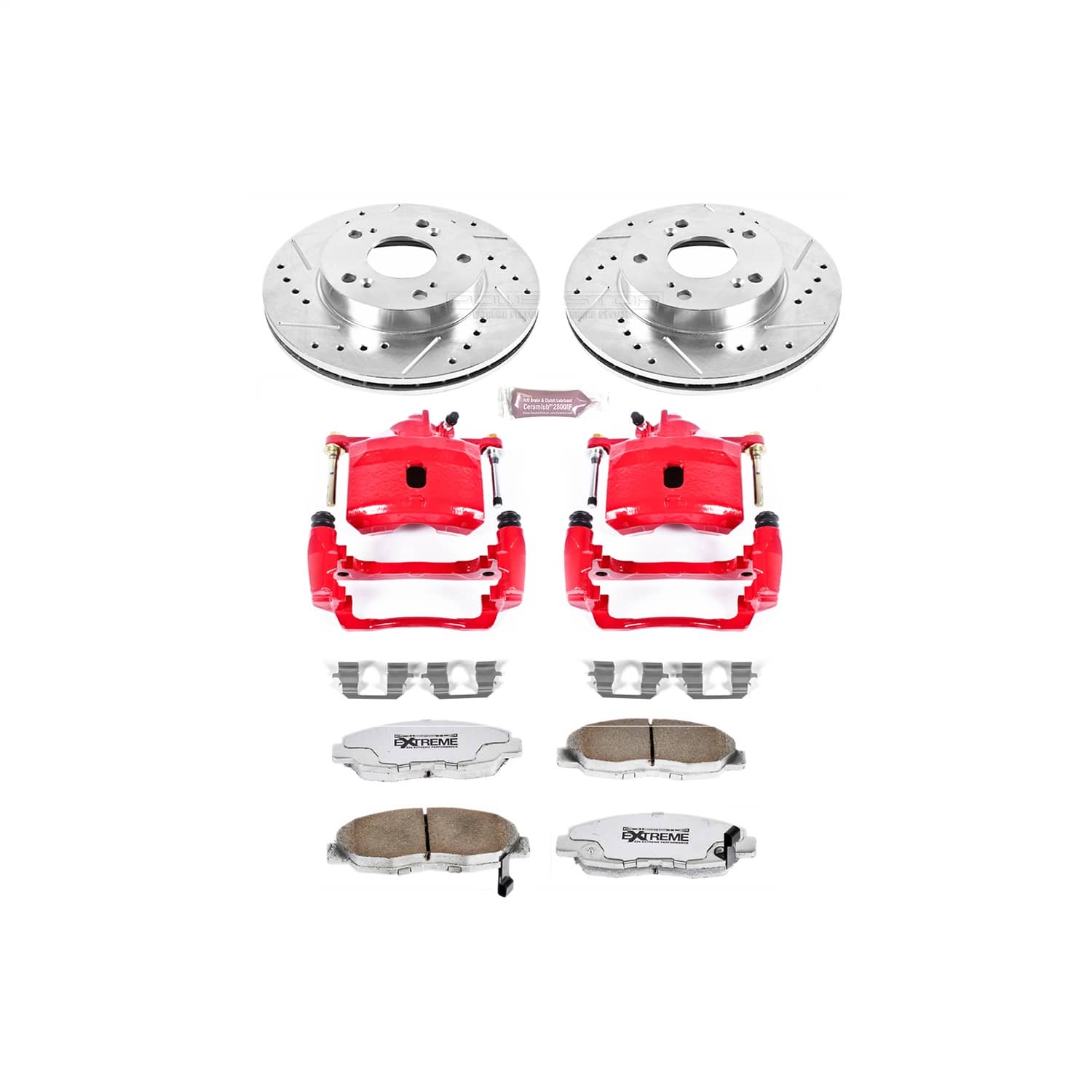 Power Stop - KC2384-26 - Front - Disc Brake Pad/Caliper and Rotor Kit