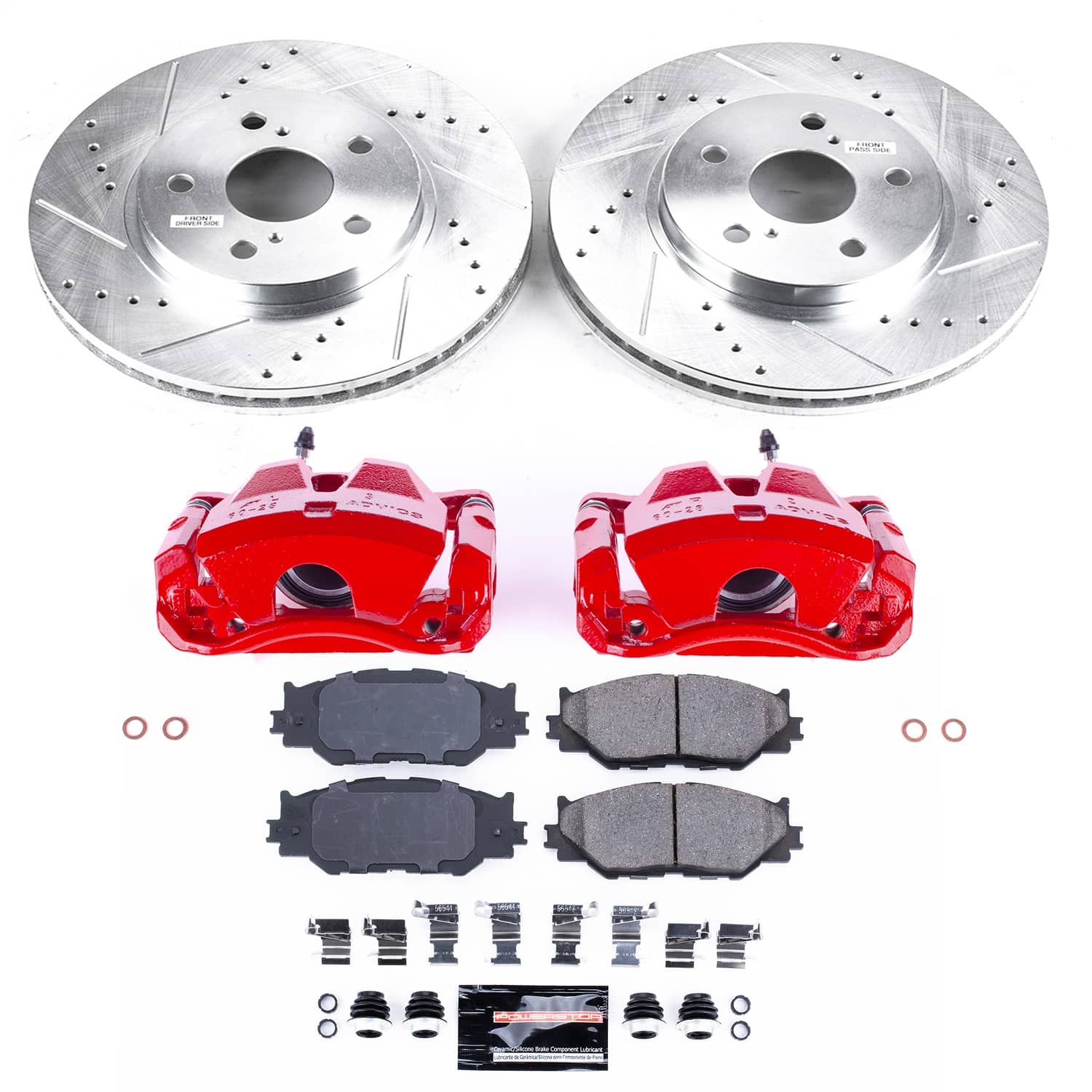 Power Stop - KC2406 - Front - Disc Brake Pad/Caliper and Rotor Kit
