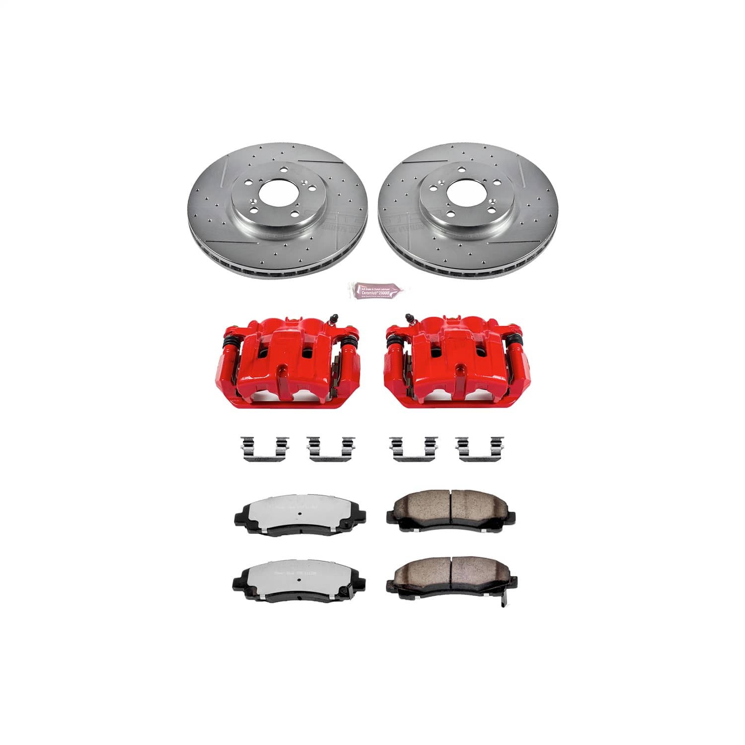 Power Stop - KC2429-36 - Front - Disc Brake Pad/Caliper and Rotor Kit