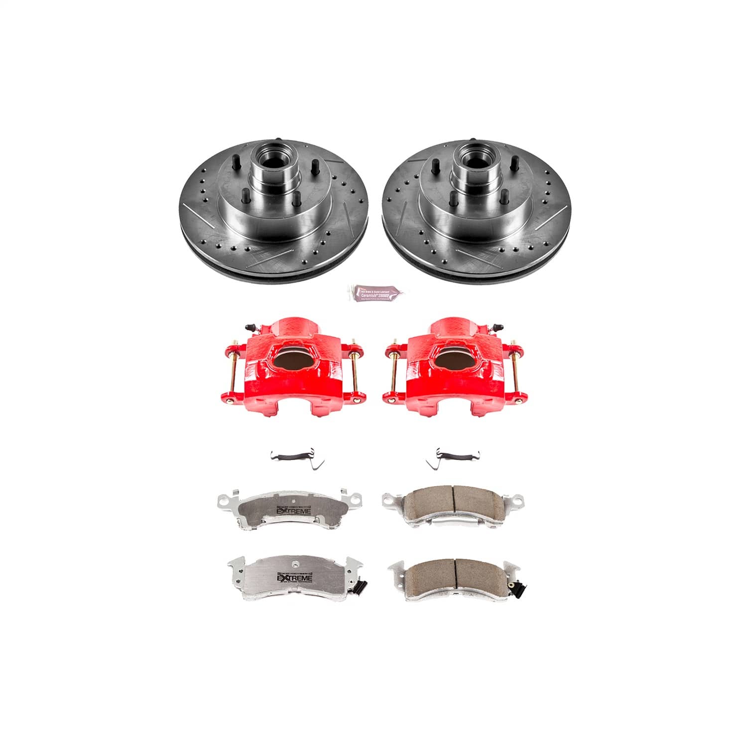 Power Stop - KC2580-26 - Front - Disc Brake Pad/Caliper and Rotor Kit