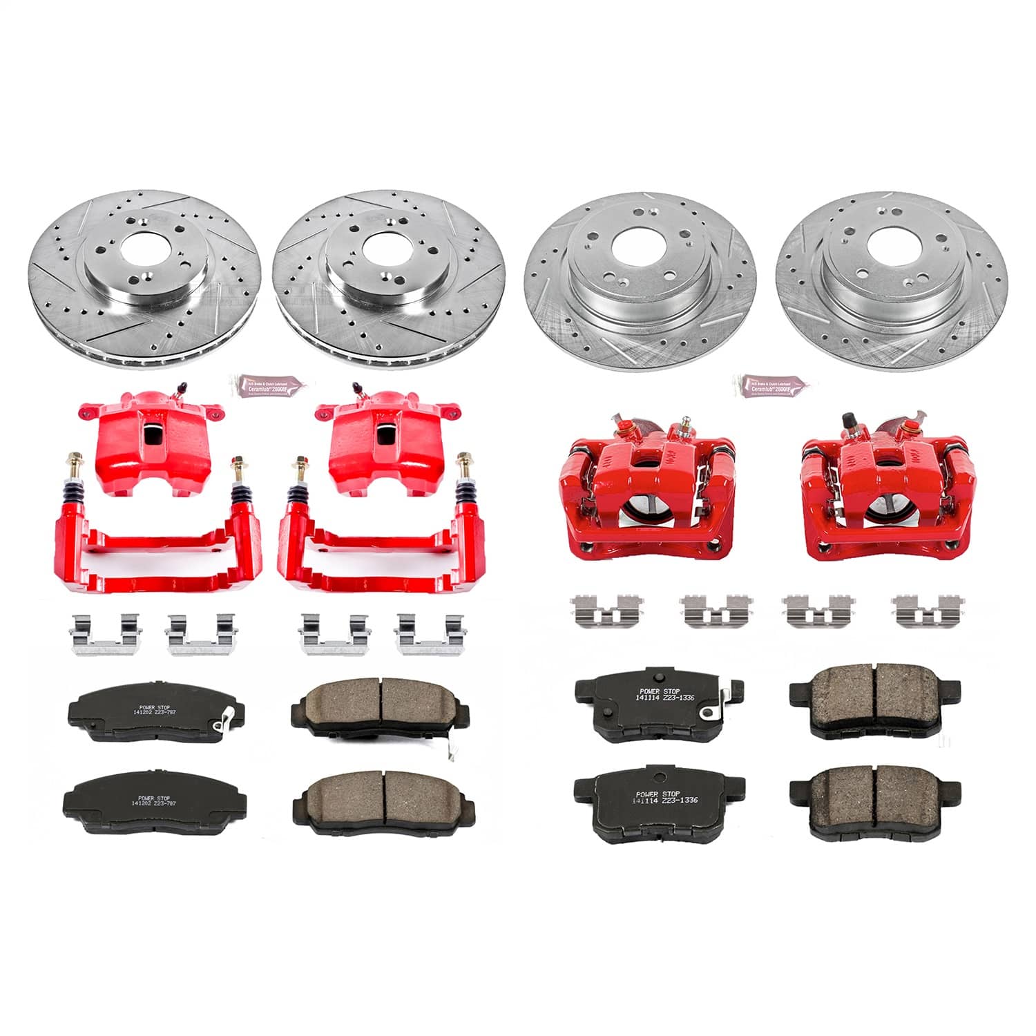 Power Stop - KC2742 - Front and Rear - Disc Brake Pad/Caliper and Rotor Kit