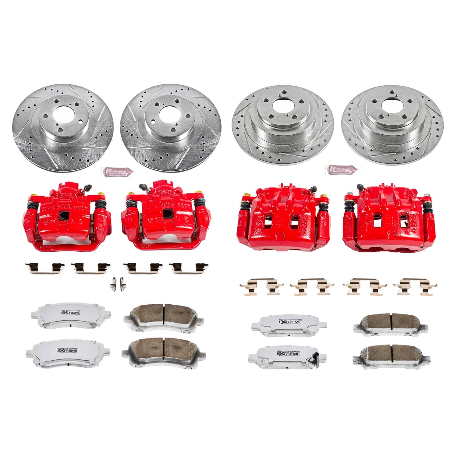 Power Stop - KC2752-26 - Front and Rear - Disc Brake Pad/Caliper and Rotor Kit