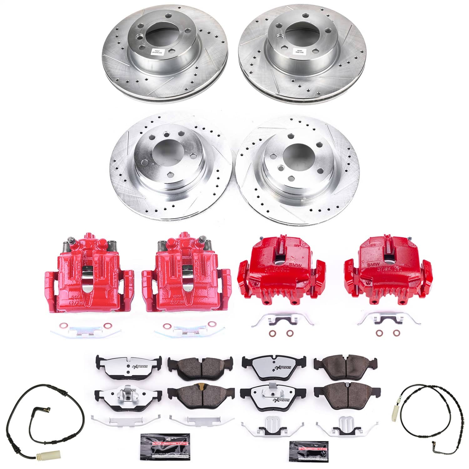 Power Stop - KC2890-26 - Front and Rear - Disc Brake Pad/Caliper and Rotor Kit