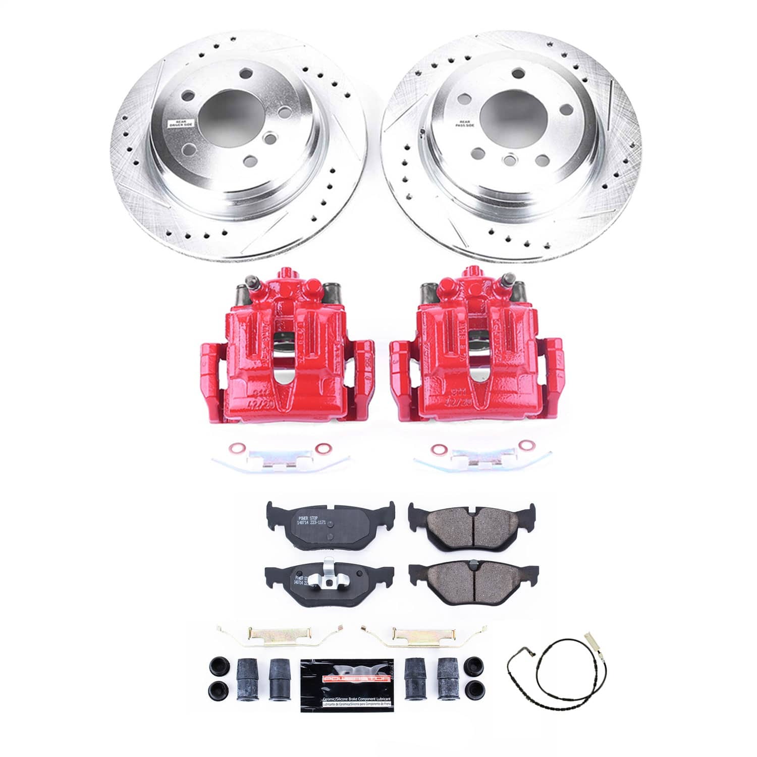 Power Stop - KC3001 - Rear - Disc Brake Pad/Caliper and Rotor Kit