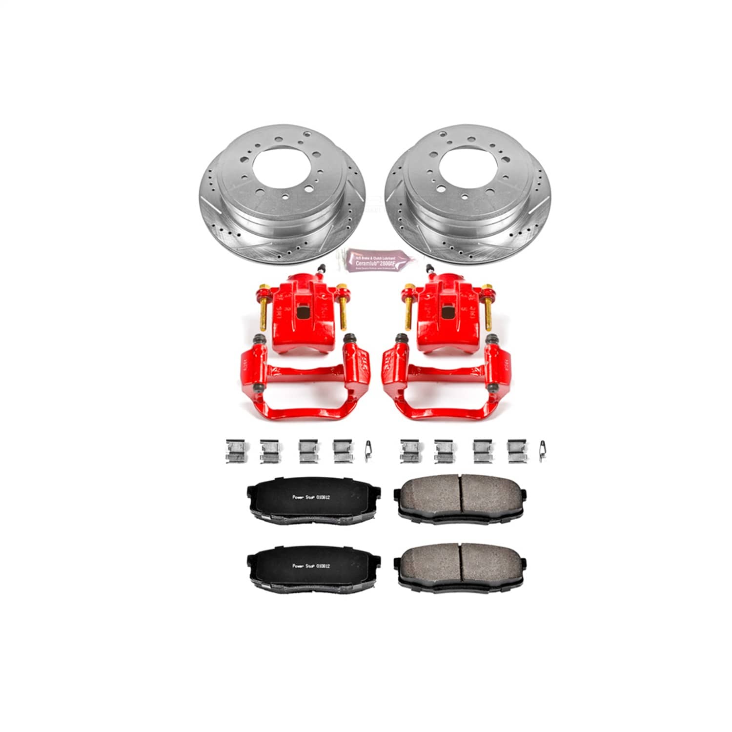 Power Stop - KC3073 - Rear - Disc Brake Pad/Caliper and Rotor Kit