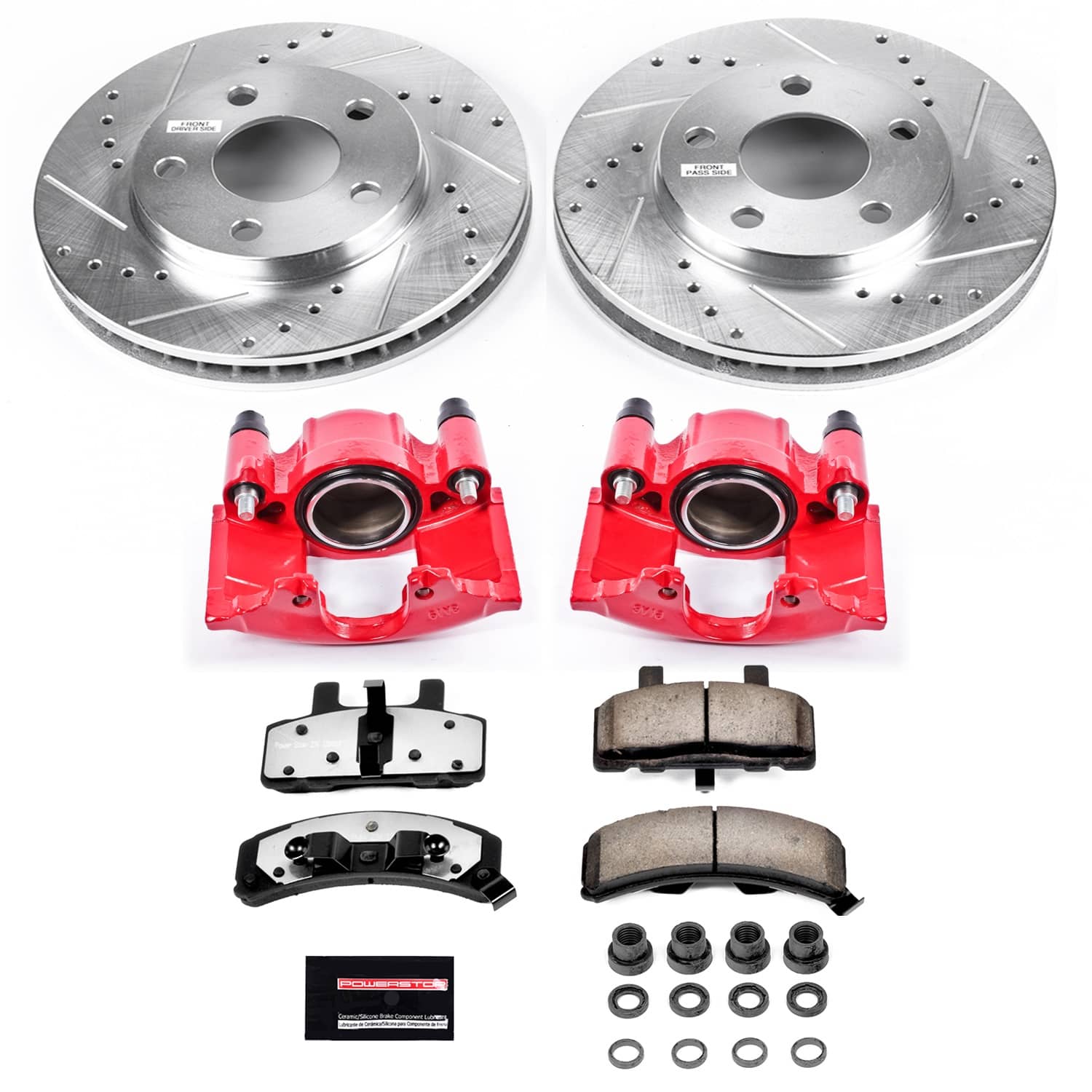 Power Stop - KC3132-36 - Front - Disc Brake Pad/Caliper and Rotor Kit