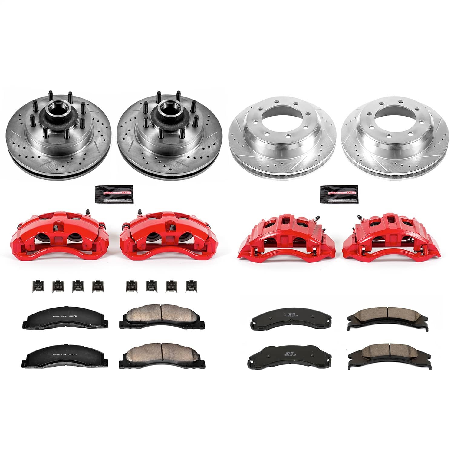 Power Stop - KC4131 - Front and Rear - Disc Brake Pad/Caliper and Rotor Kit