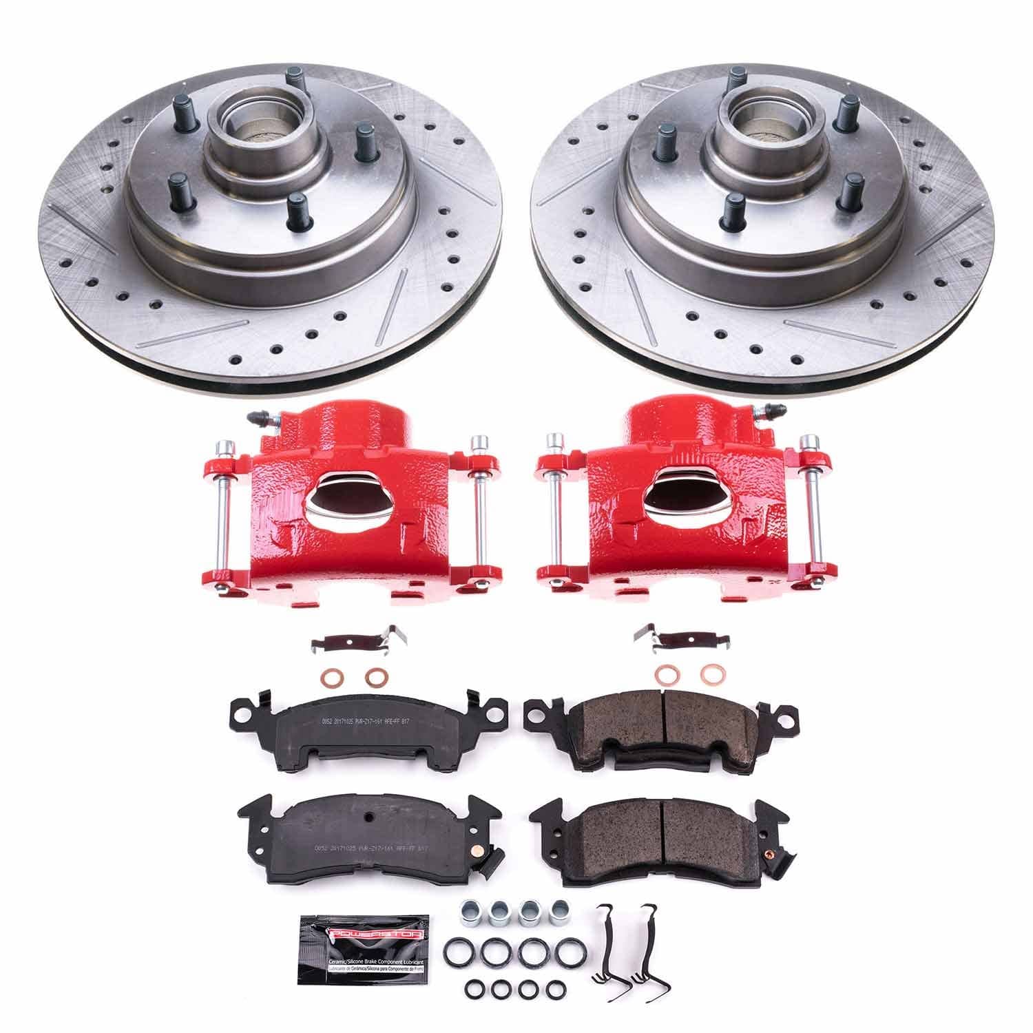 Power Stop - KC4535A - Front - Disc Brake Pad/Caliper and Rotor Kit