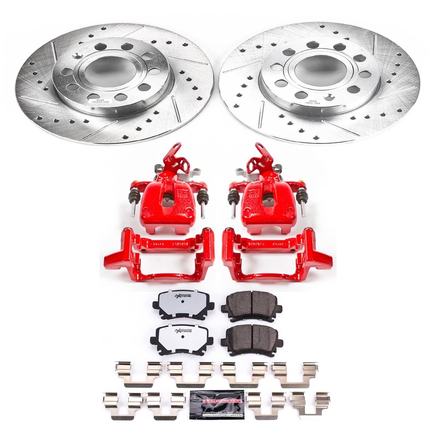 Power Stop - KC4627A-26 - Rear - Disc Brake Pad/Caliper and Rotor Kit