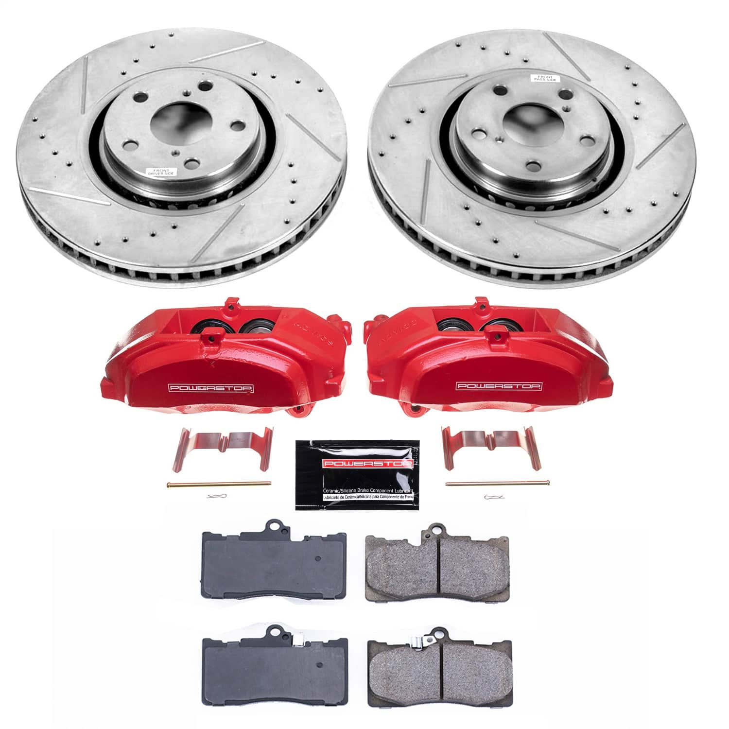 Power Stop - KC4634 - Front - Disc Brake Pad/Caliper and Rotor Kit