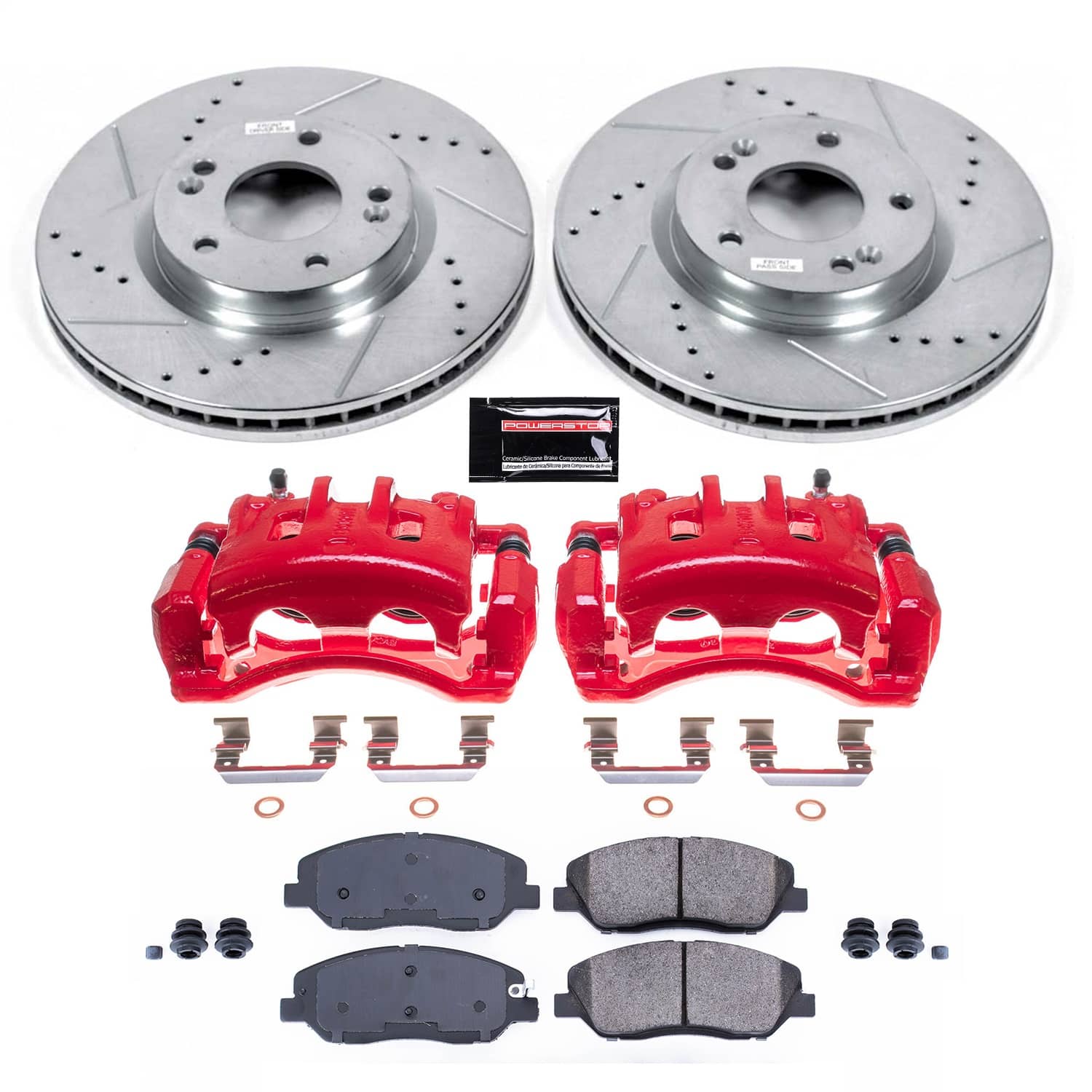 Power Stop - KC4665 - Front - Disc Brake Pad/Caliper and Rotor Kit