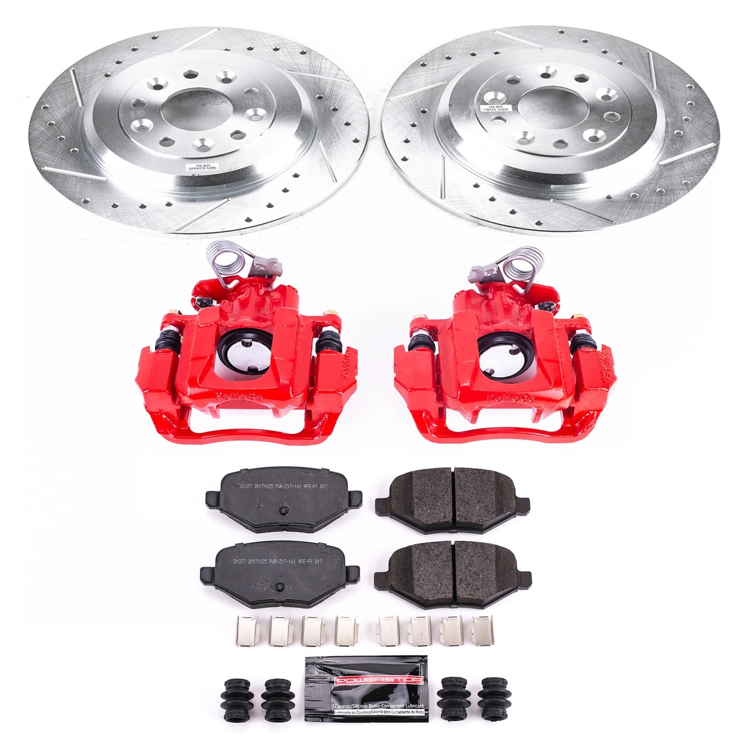 Power Stop - KC4744A - Rear - Disc Brake Pad/Caliper and Rotor Kit