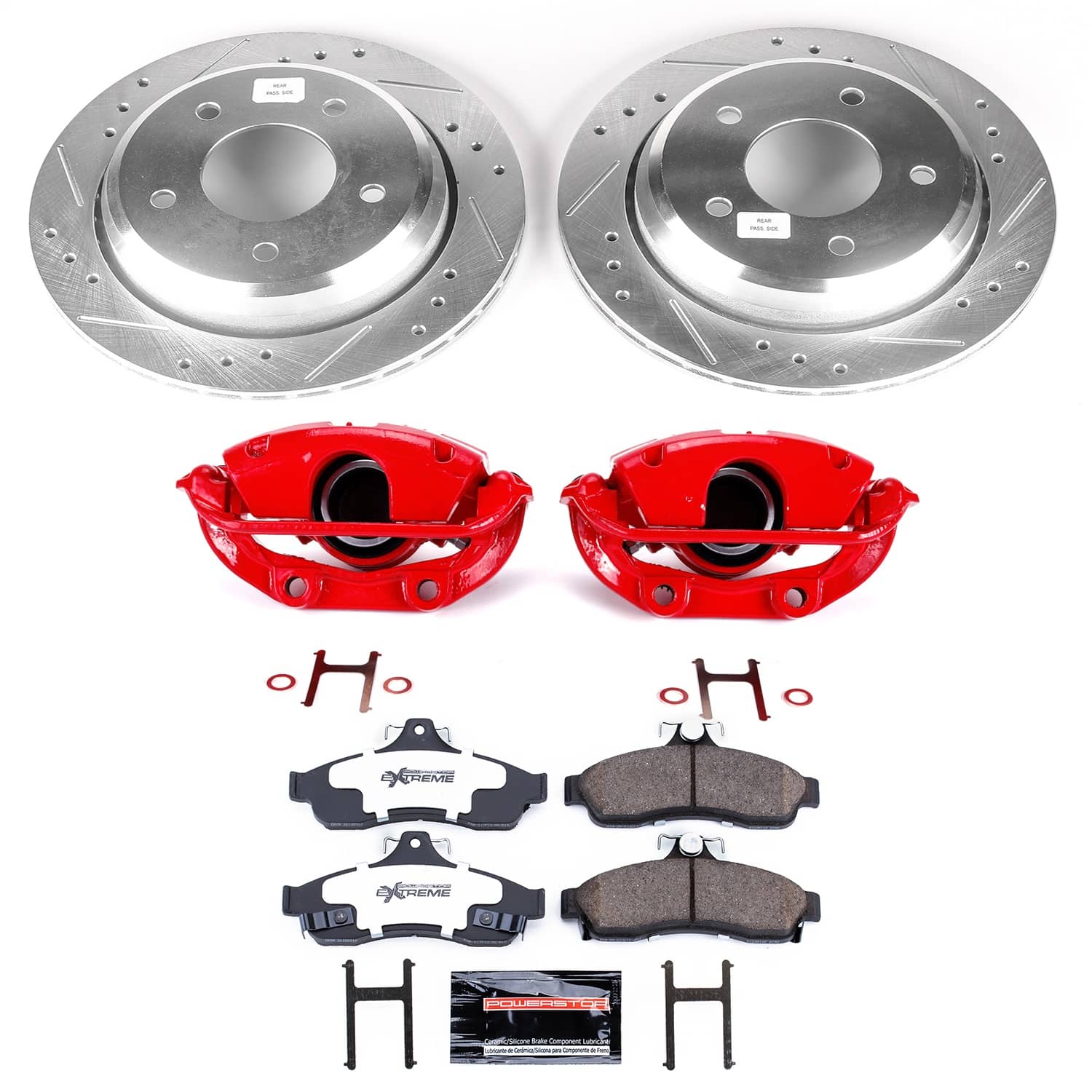 Power Stop - KC5064-26 - Rear - Disc Brake Pad/Caliper and Rotor Kit