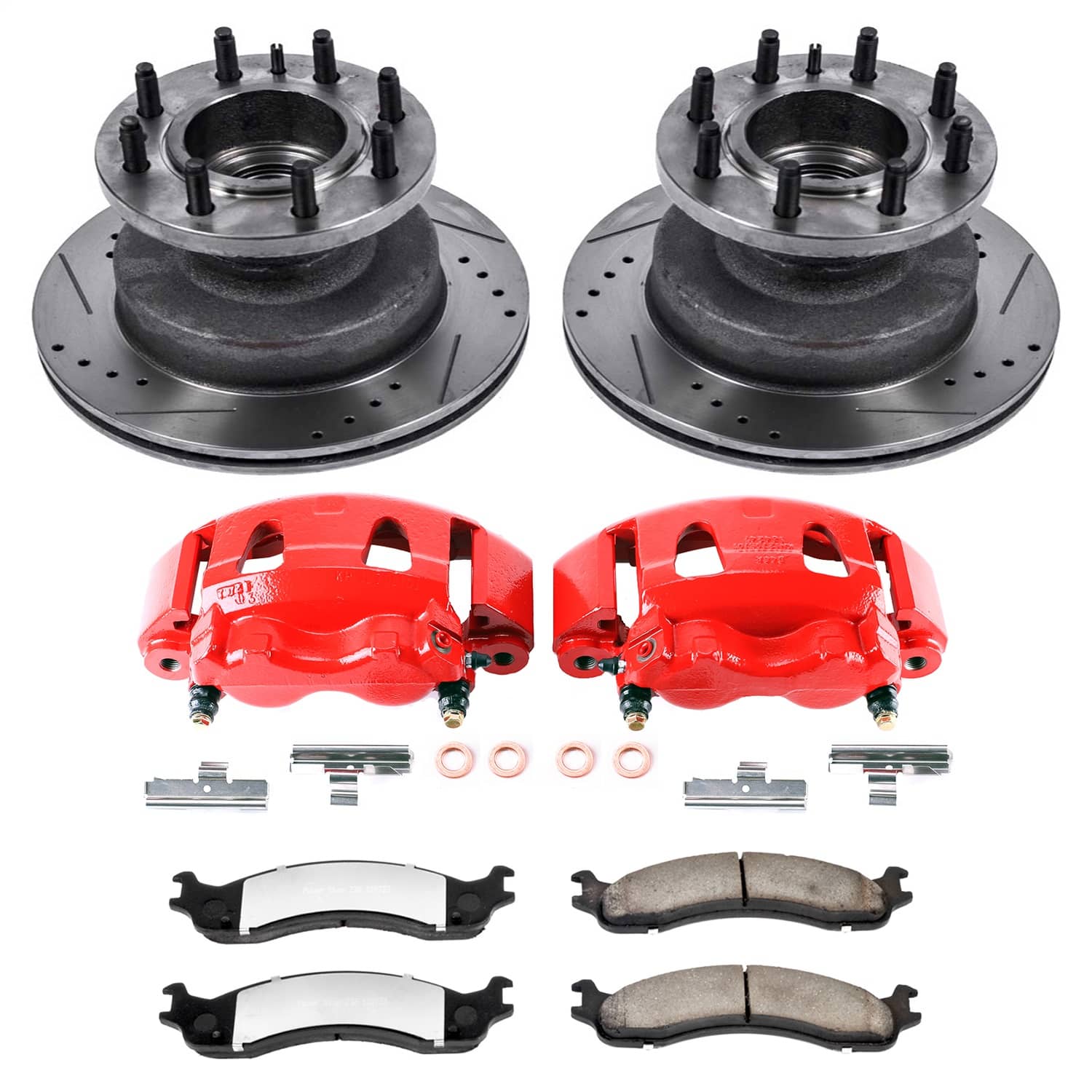 Power Stop - KC5084-36 - Front - Disc Brake Pad/Caliper and Rotor Kit