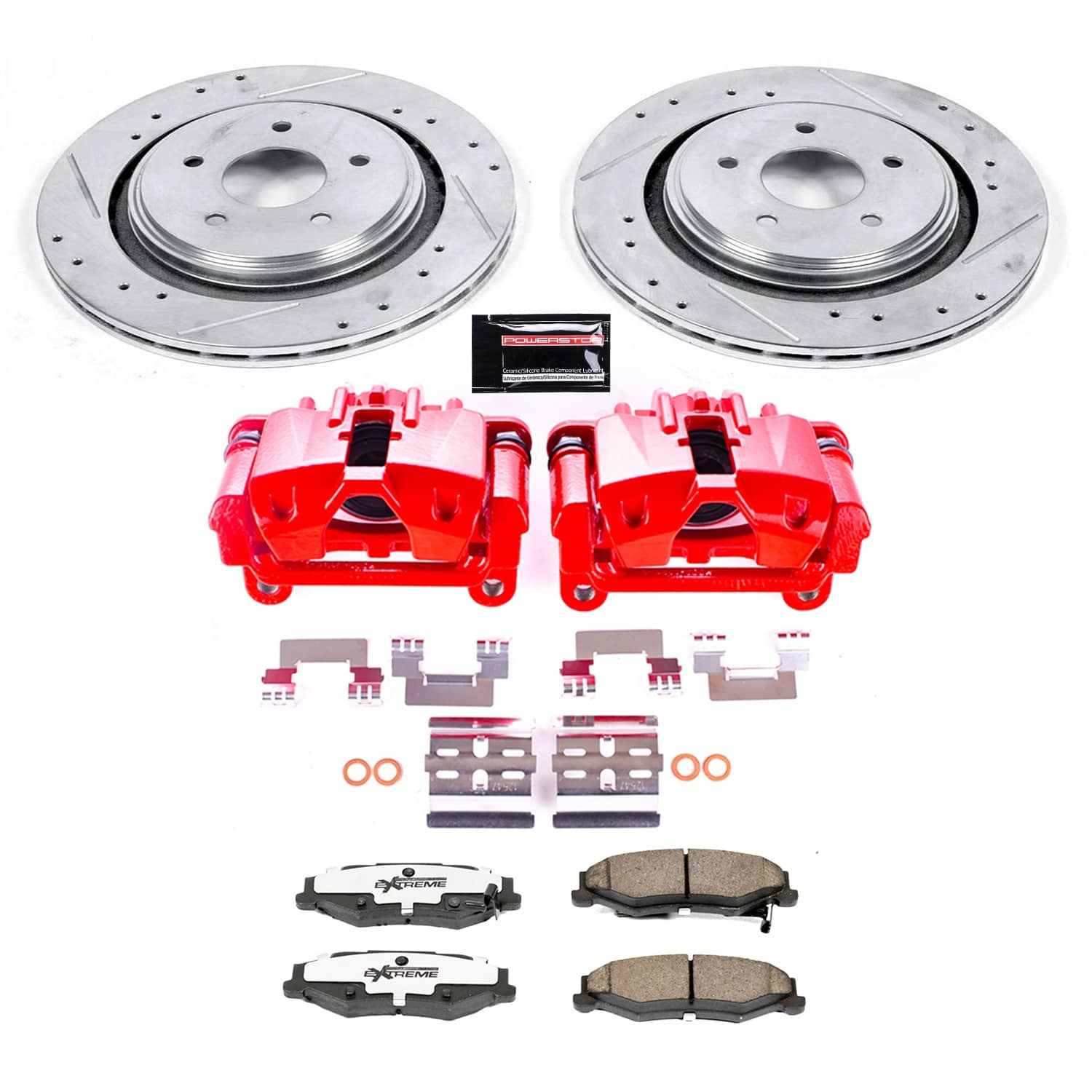 Power Stop - KC5159-26 - Rear - Disc Brake Pad/Caliper and Rotor Kit