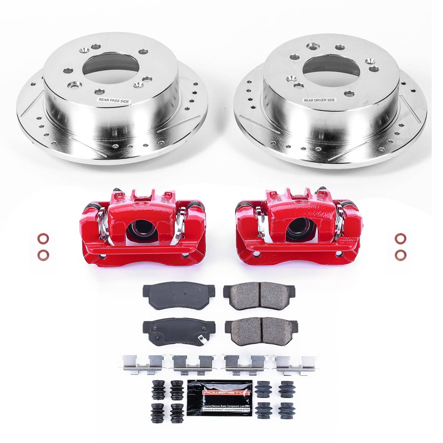 Power Stop - KC5210 - Rear - Disc Brake Pad/Caliper and Rotor Kit