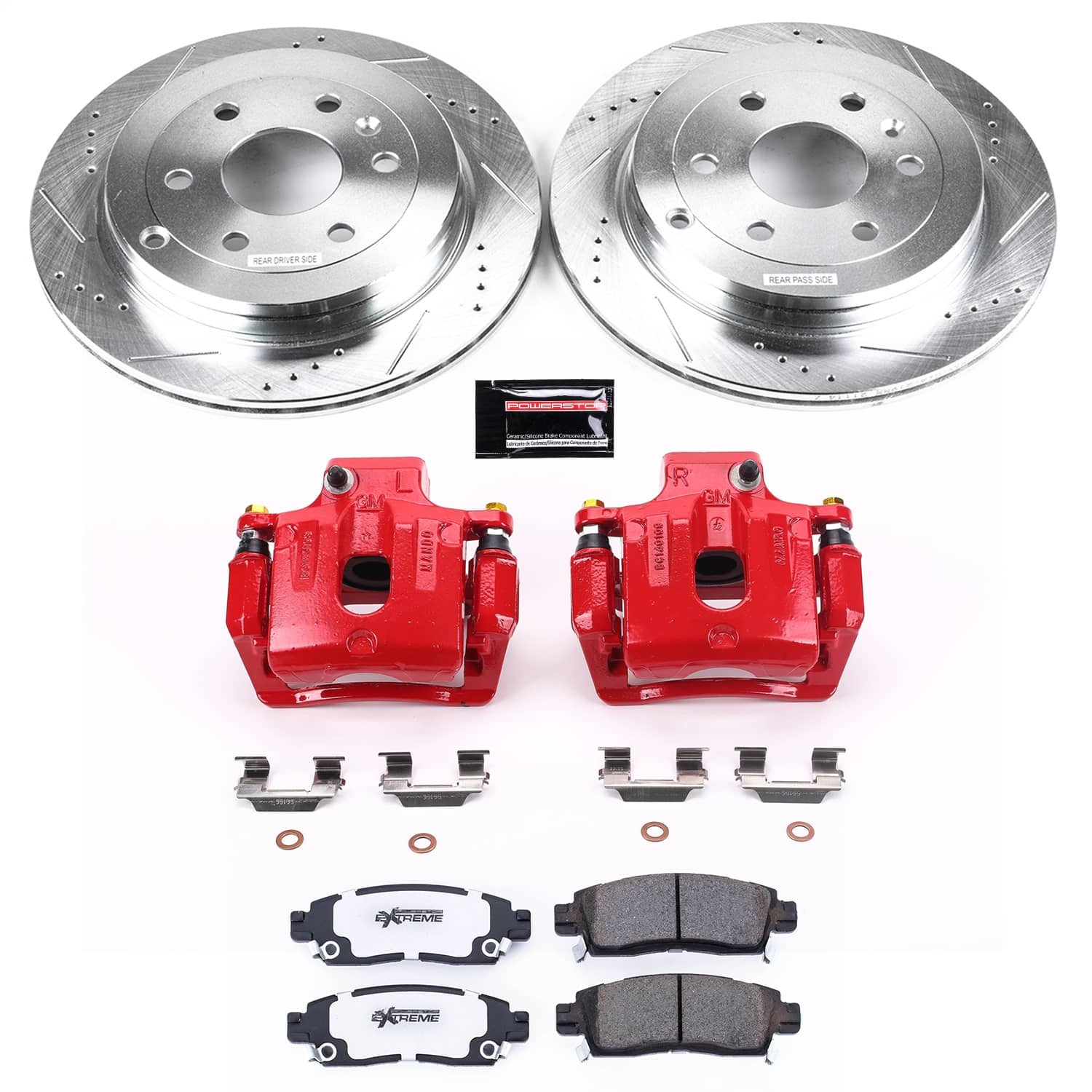 Power Stop - KC5262-26 - Rear - Disc Brake Pad/Caliper and Rotor Kit