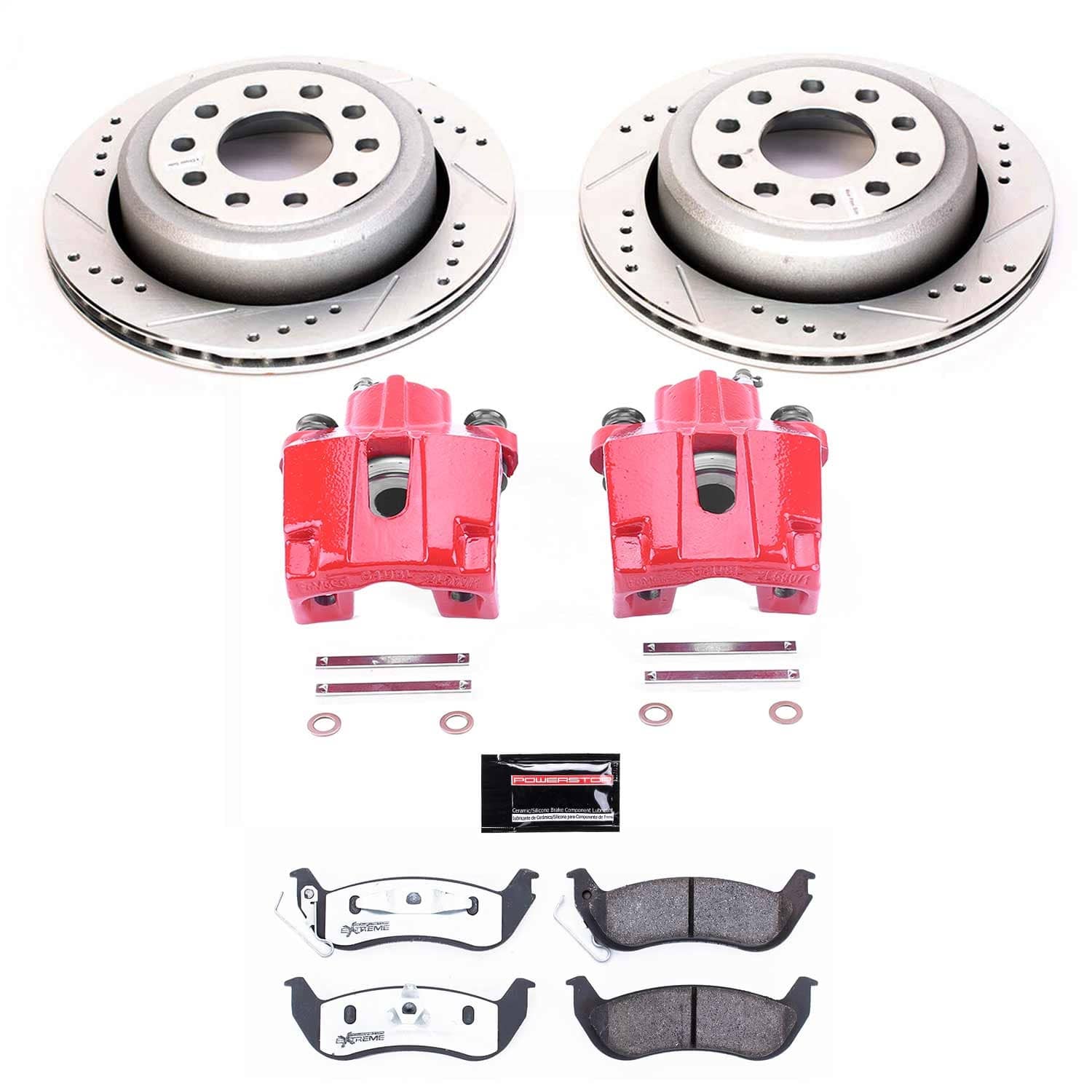 Power Stop - KC5293-26 - Rear - Disc Brake Pad/Caliper and Rotor Kit