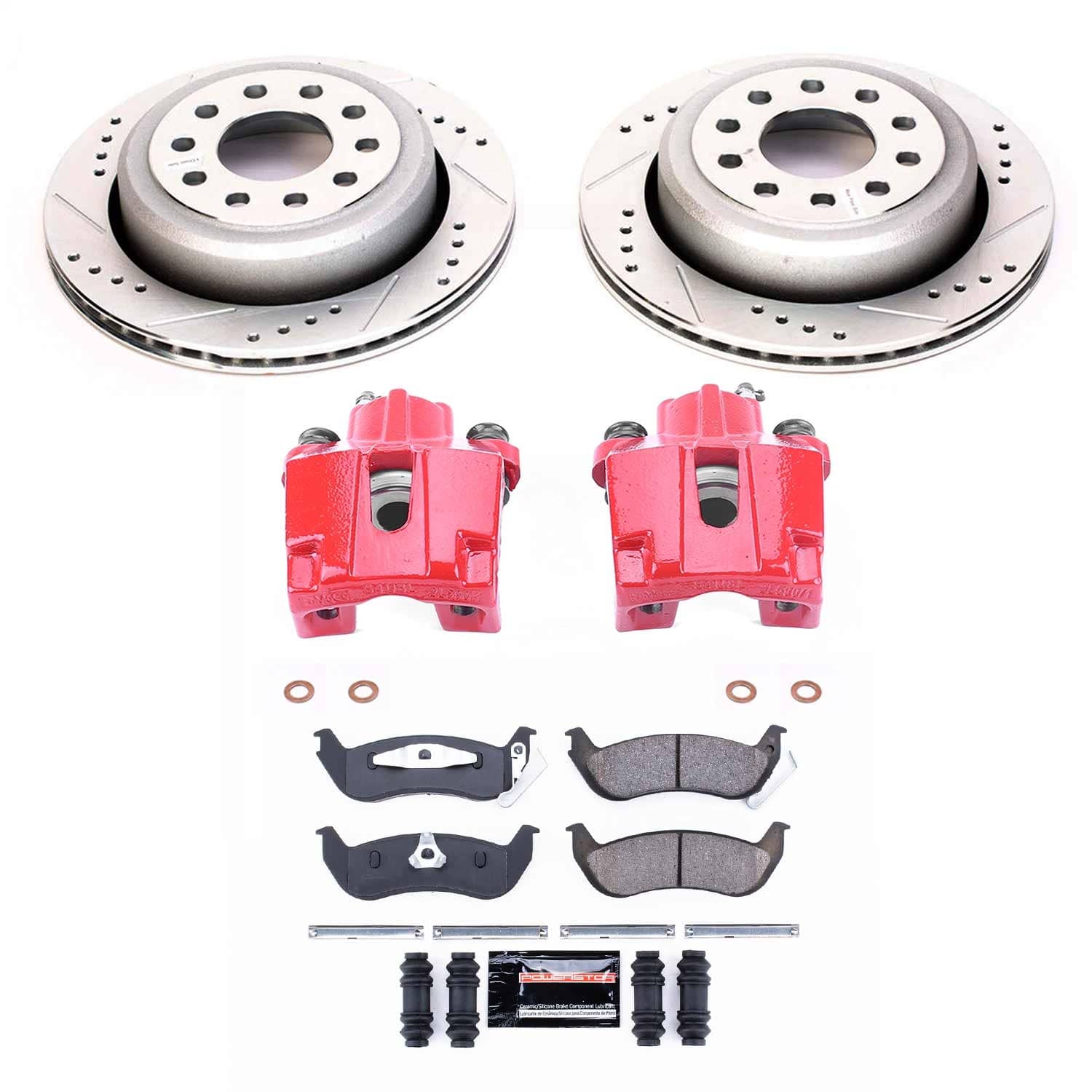 Power Stop - KC5293 - Rear - Disc Brake Pad/Caliper and Rotor Kit