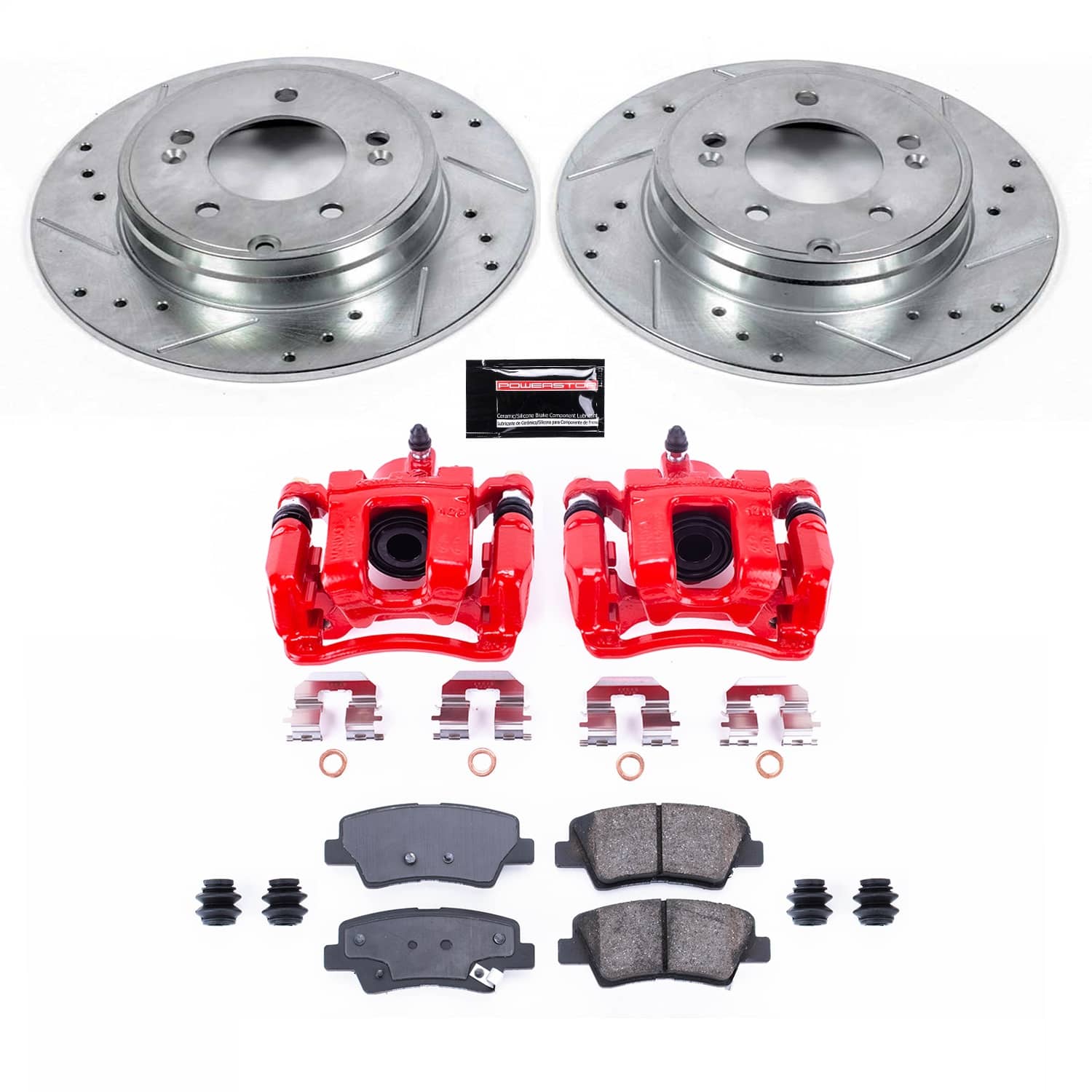 Power Stop - KC5381 - Rear - Disc Brake Pad/Caliper and Rotor Kit
