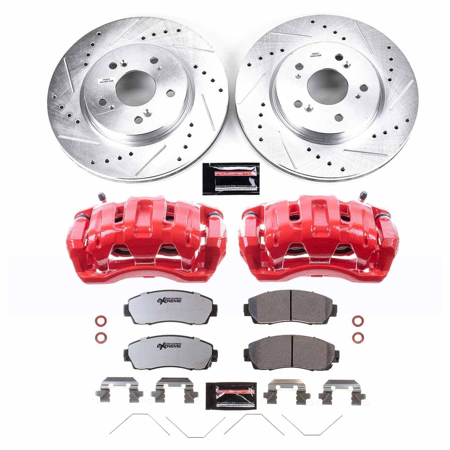 Power Stop - KC5432-26 - Front - Disc Brake Pad/Caliper and Rotor Kit