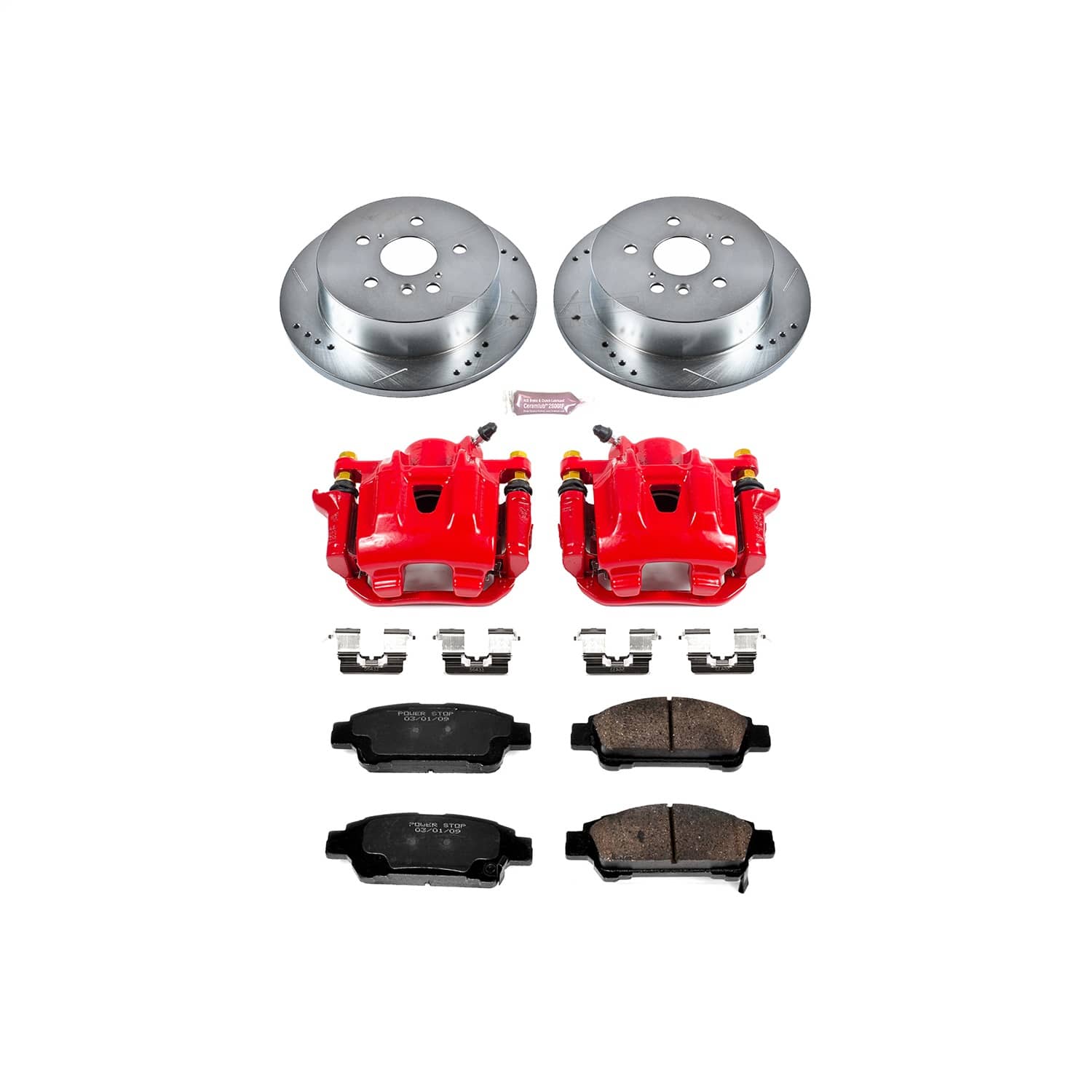Power Stop - KC5498 - Rear - Disc Brake Pad/Caliper and Rotor Kit