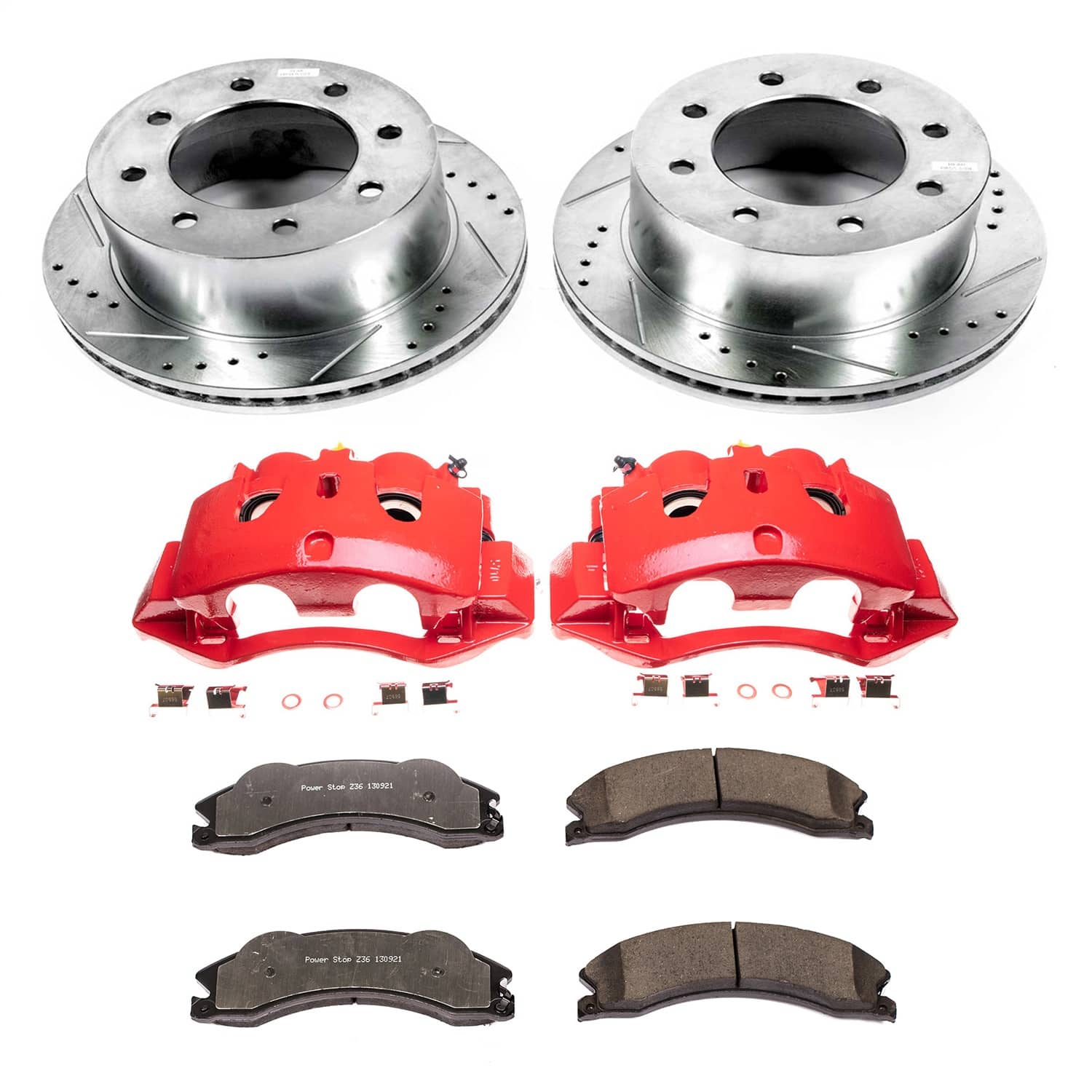Power Stop - KC5562-36 - Rear - Disc Brake Pad/Caliper and Rotor Kit