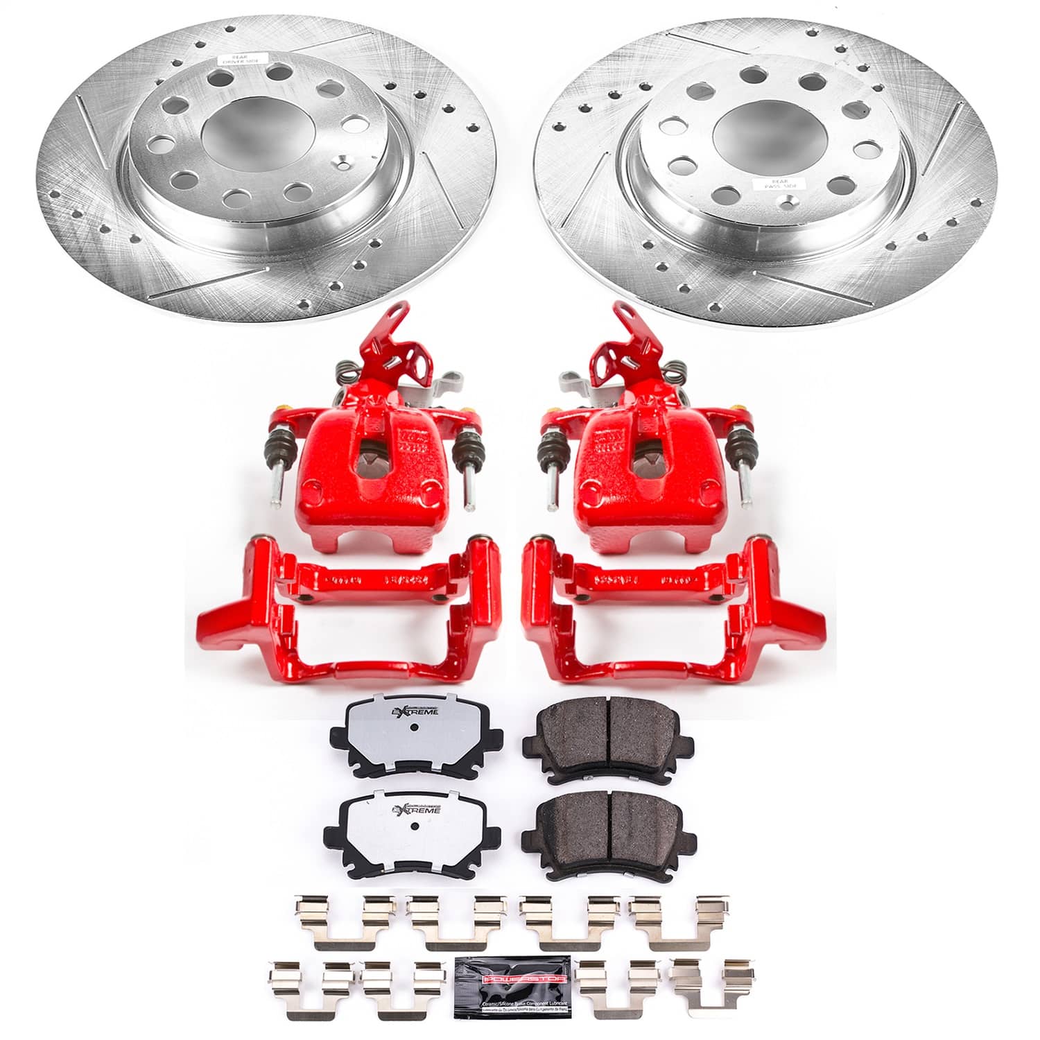 Power Stop - KC5666-26 - Rear - Disc Brake Pad/Caliper and Rotor Kit
