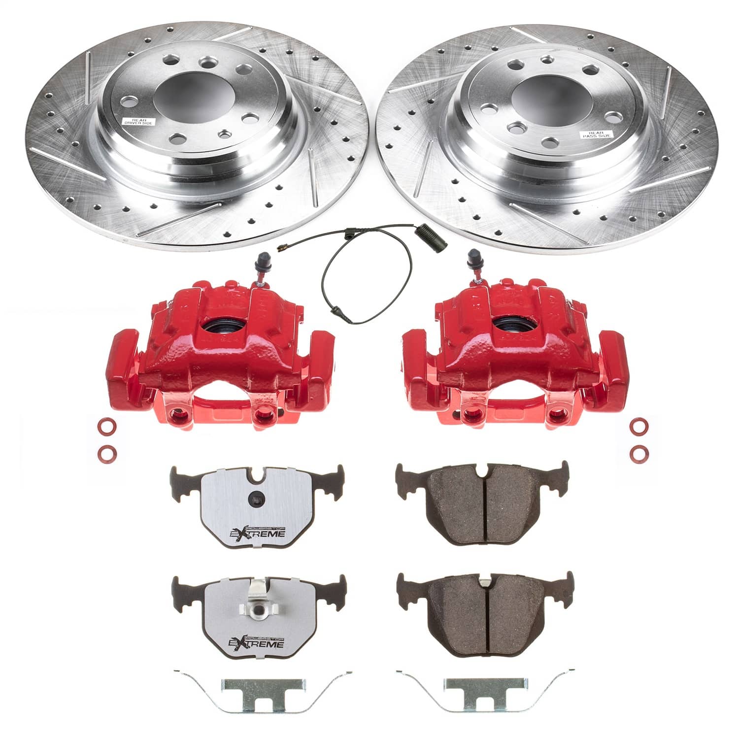 Power Stop - KC5711-26 - Rear - Disc Brake Pad/Caliper and Rotor Kit