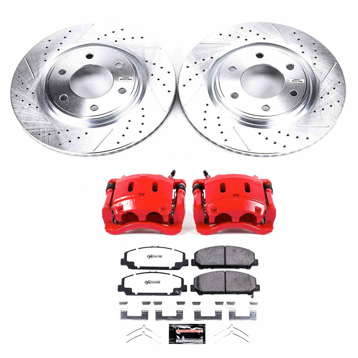 Power Stop - KC5821-36 - Front - Disc Brake Pad/Caliper and Rotor Kit