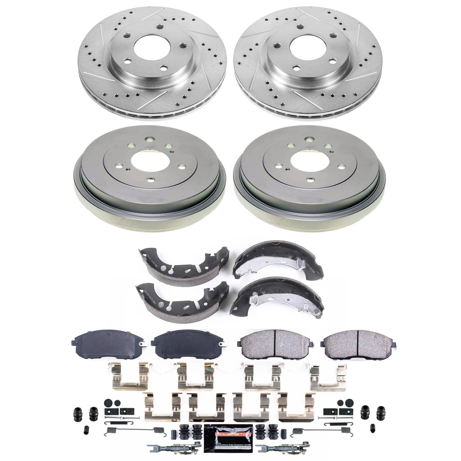 Power Stop - KC5842 - Rear - Disc Brake Pad/Caliper and Rotor Kit