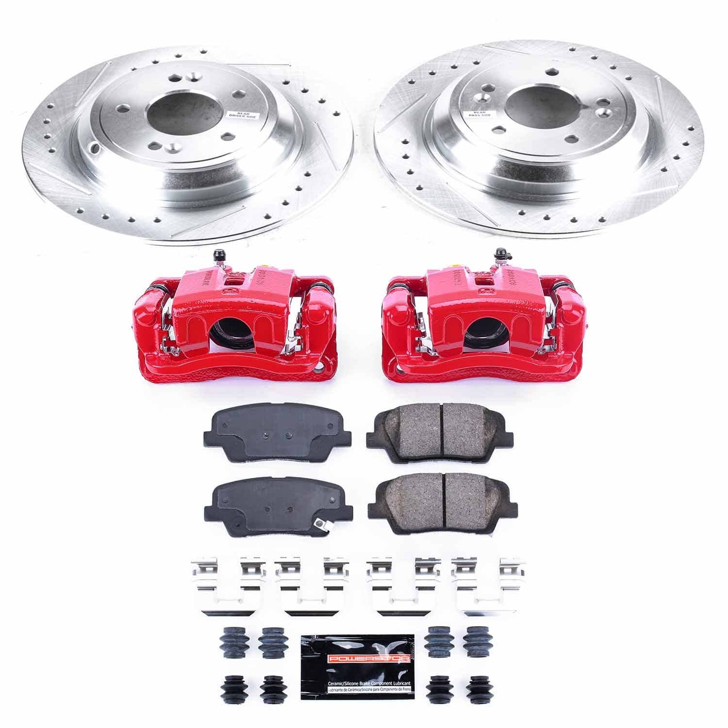 Power Stop - KC5847 - Rear - Disc Brake Pad/Caliper and Rotor Kit