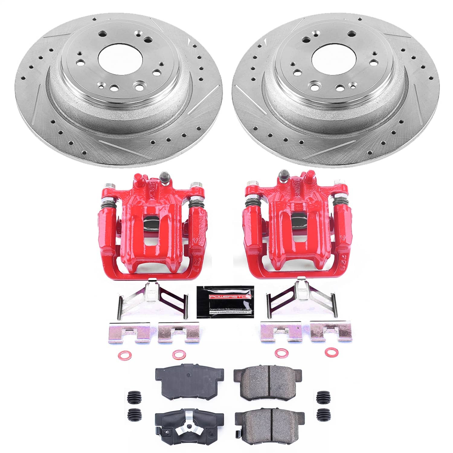 Power Stop - KC5859 - Rear - Disc Brake Pad/Caliper and Rotor Kit