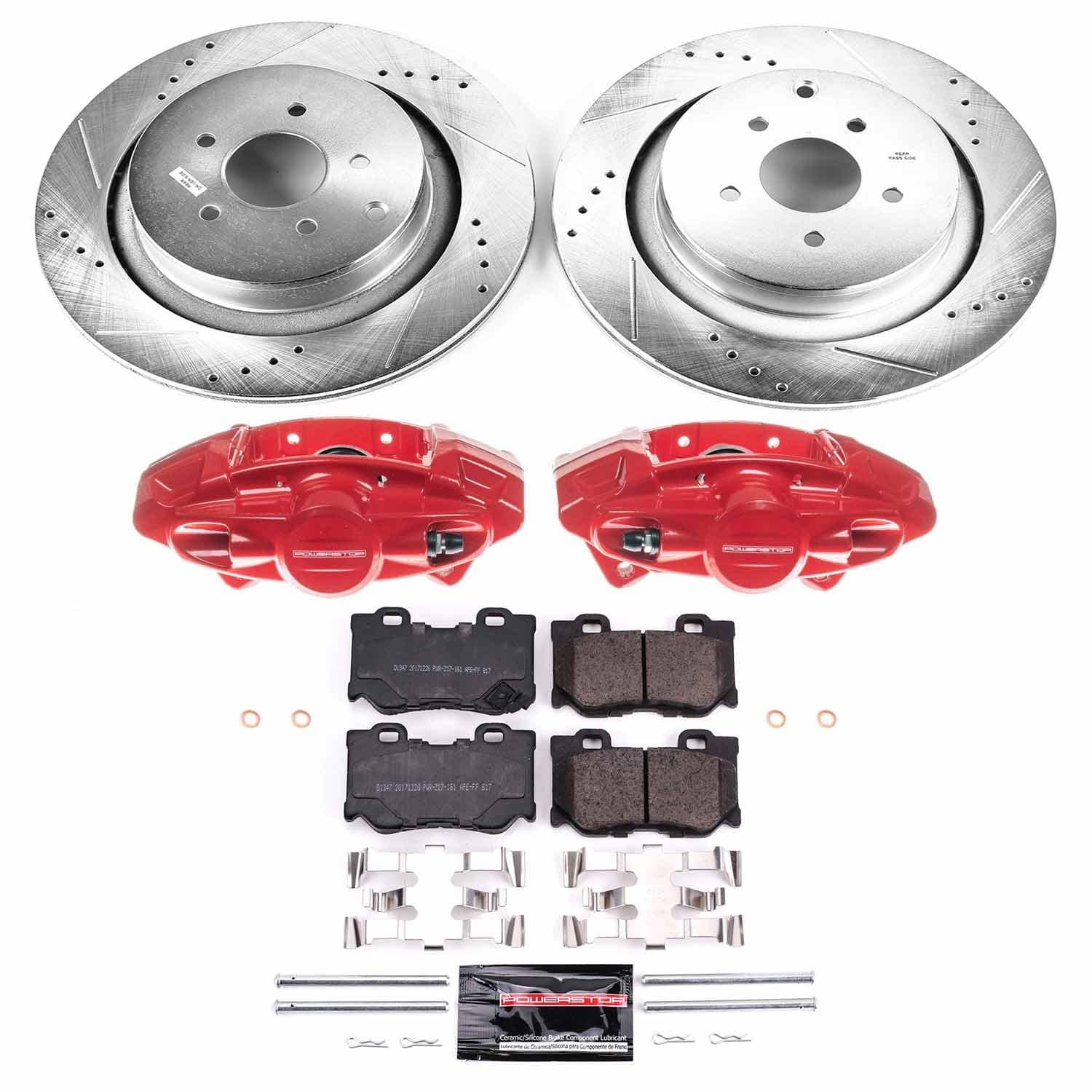 Power Stop - KC5861 - Rear - Disc Brake Pad/Caliper and Rotor Kit