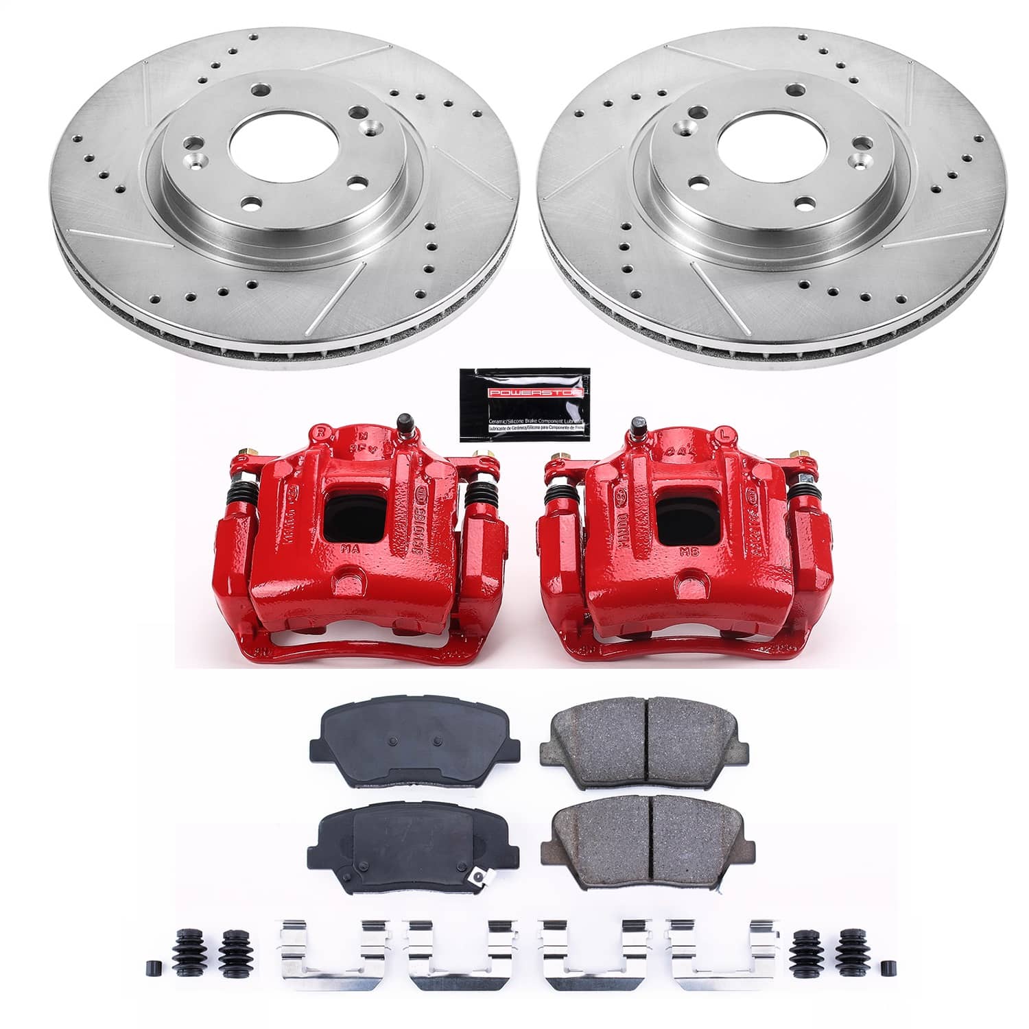 Power Stop - KC5926 - Front - Disc Brake Pad/Caliper and Rotor Kit