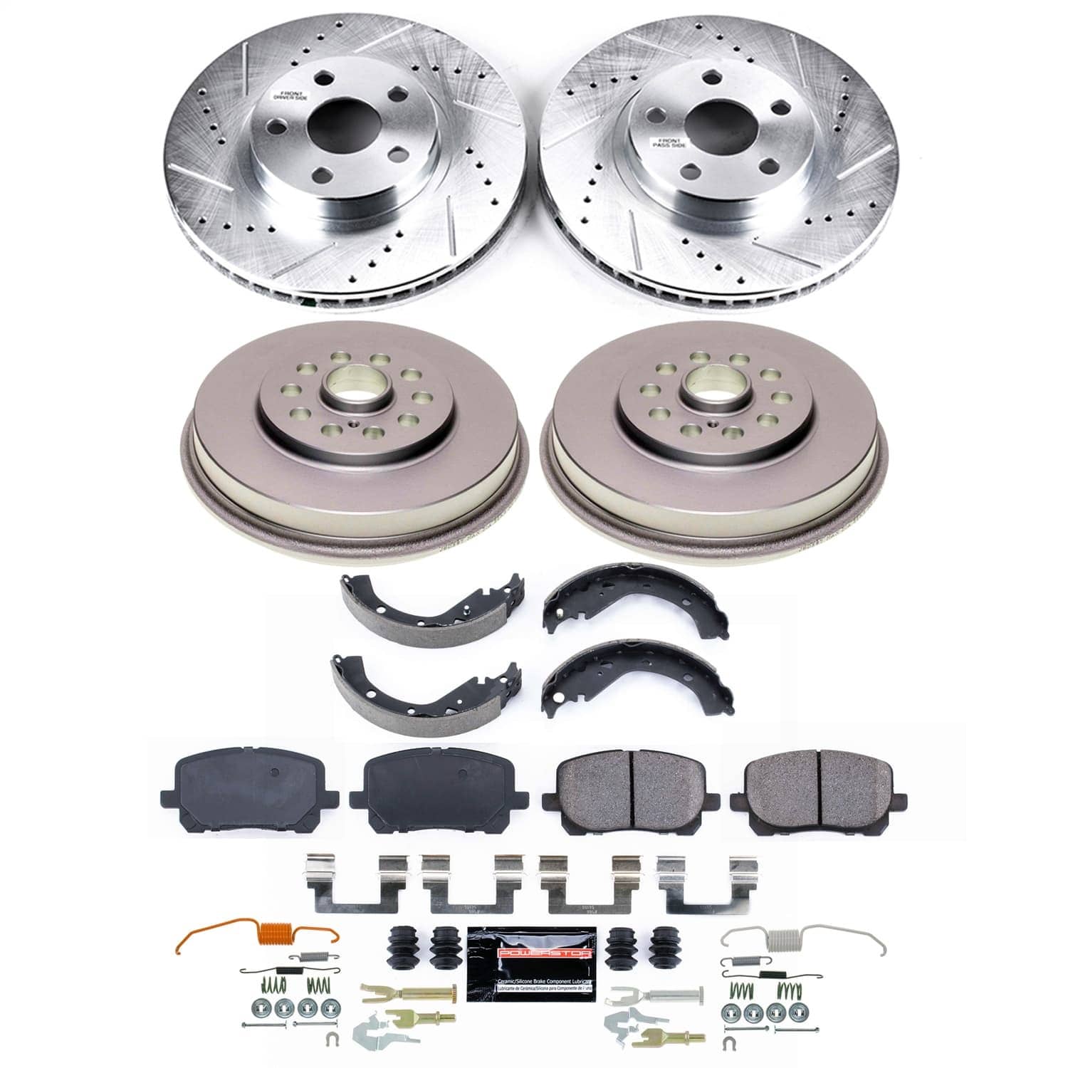 Power Stop - KC5929 - Front and Rear - Disc Brake Pad/Caliper and Rotor Kit
