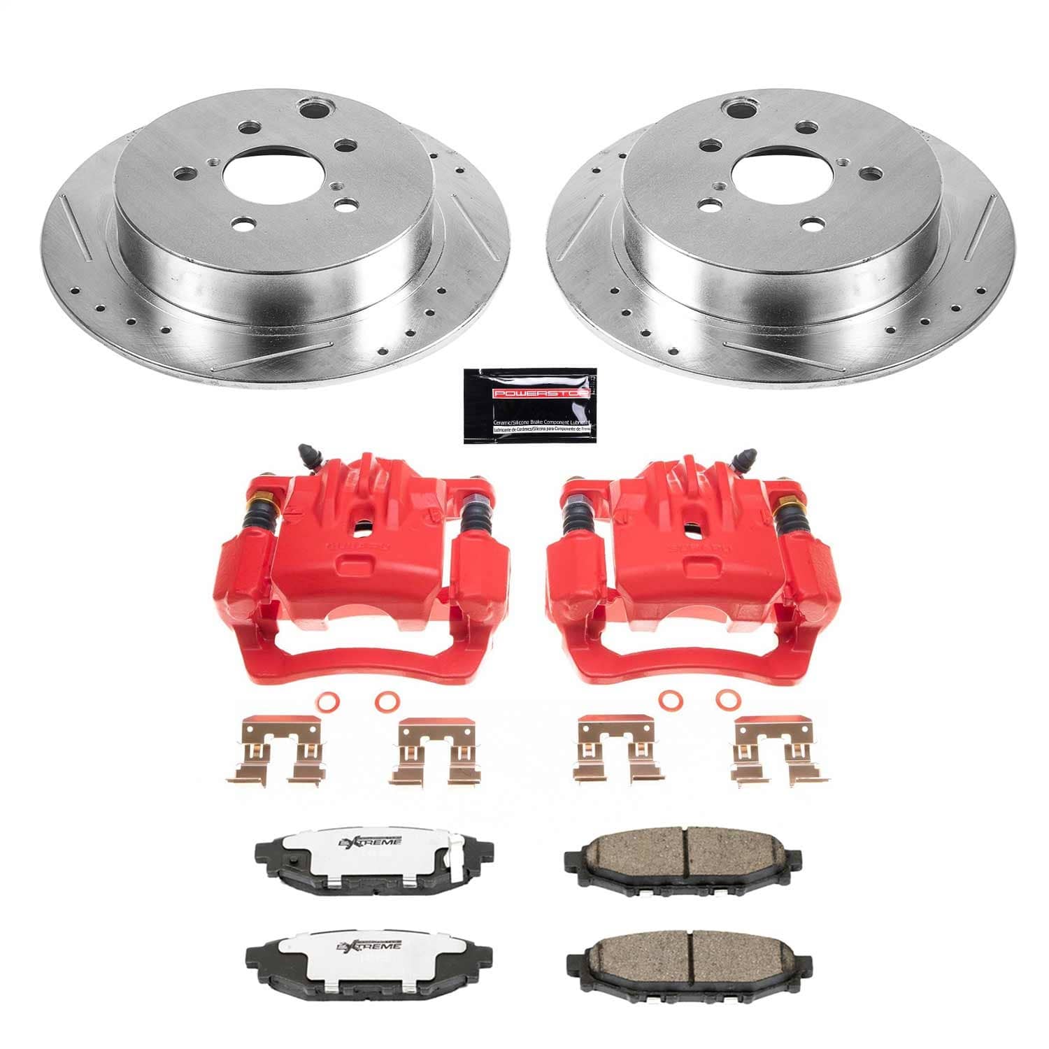 Power Stop - KC6107-26 - Rear - Disc Brake Pad/Caliper and Rotor Kit