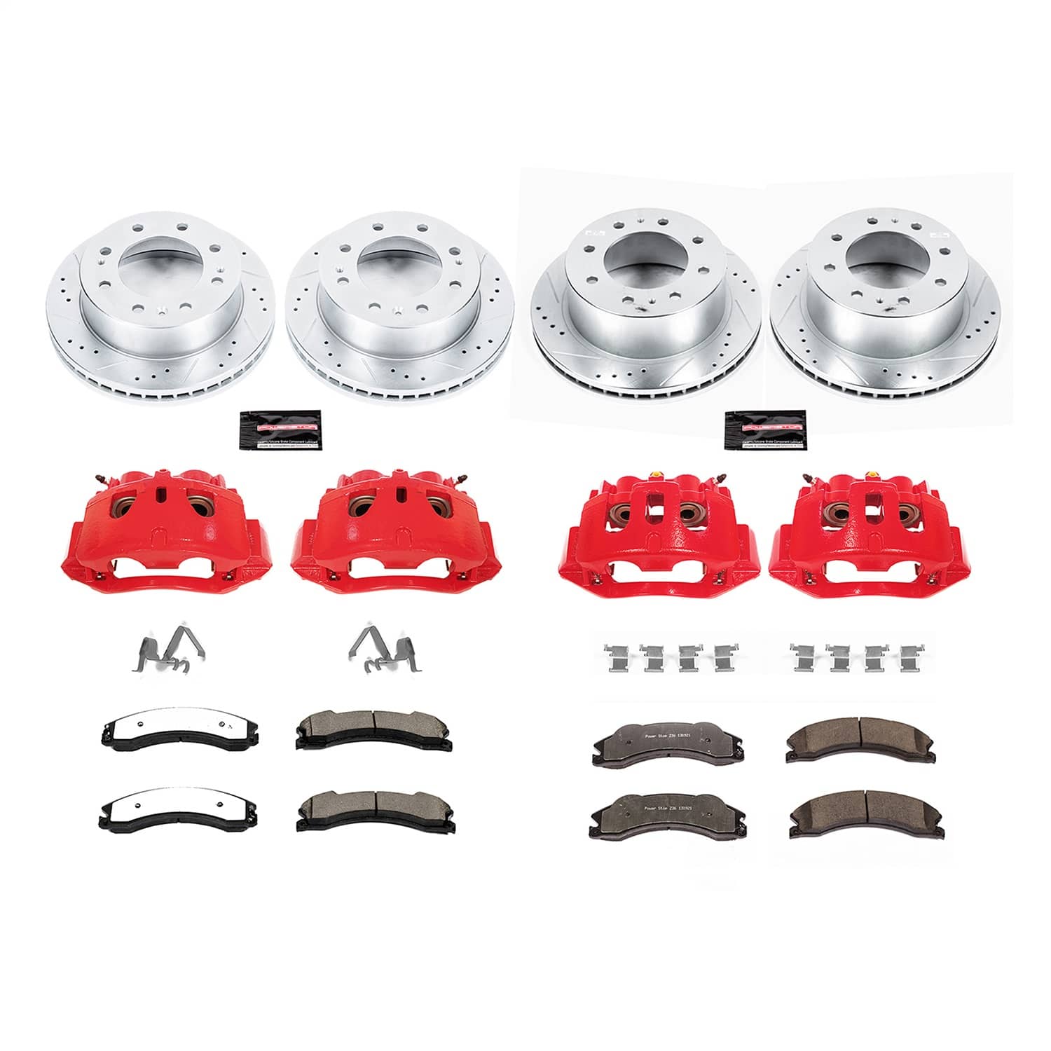 Power Stop - KC6259-36 - Front and Rear - Disc Brake Pad/Caliper and Rotor Kit