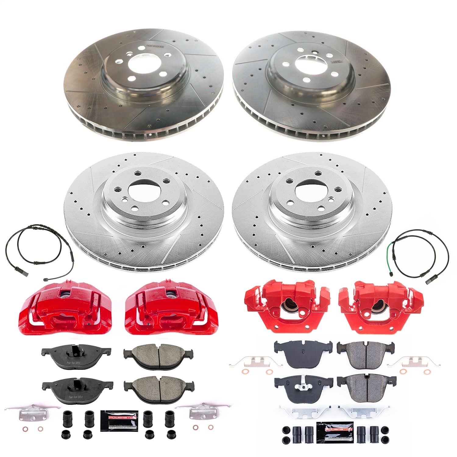 Power Stop - KC6415 - Front and Rear - Disc Brake Pad/Caliper and Rotor Kit
