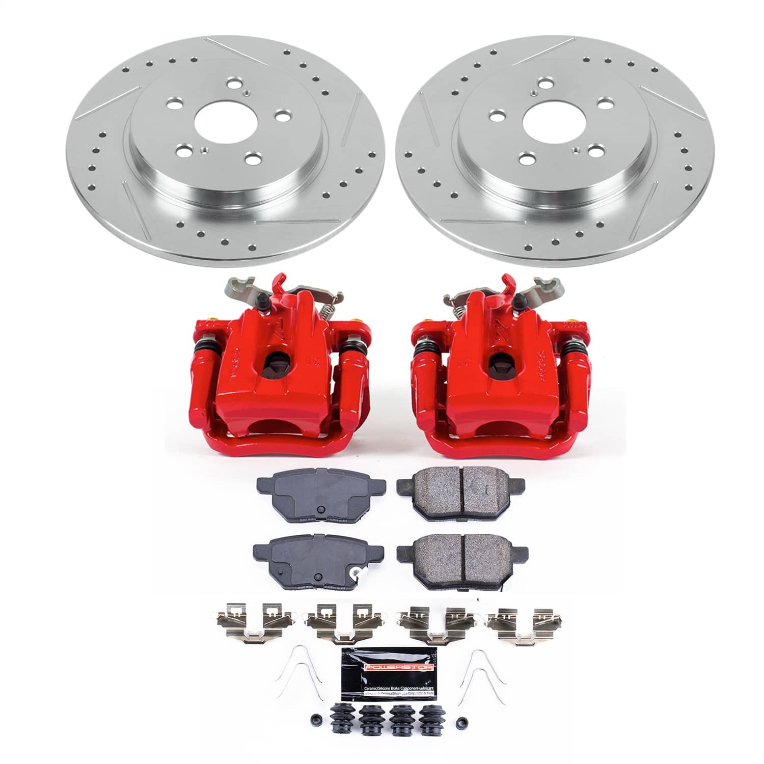 Power Stop - KC6498 - Rear - Disc Brake Pad/Caliper and Rotor Kit