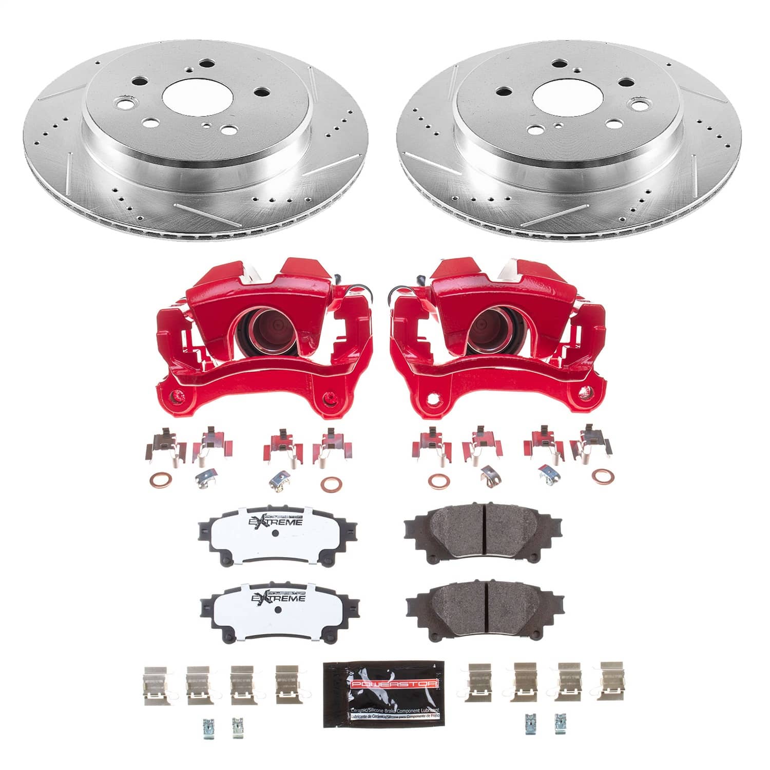 Power Stop - KC6514-26 - Rear - Disc Brake Pad/Caliper and Rotor Kit