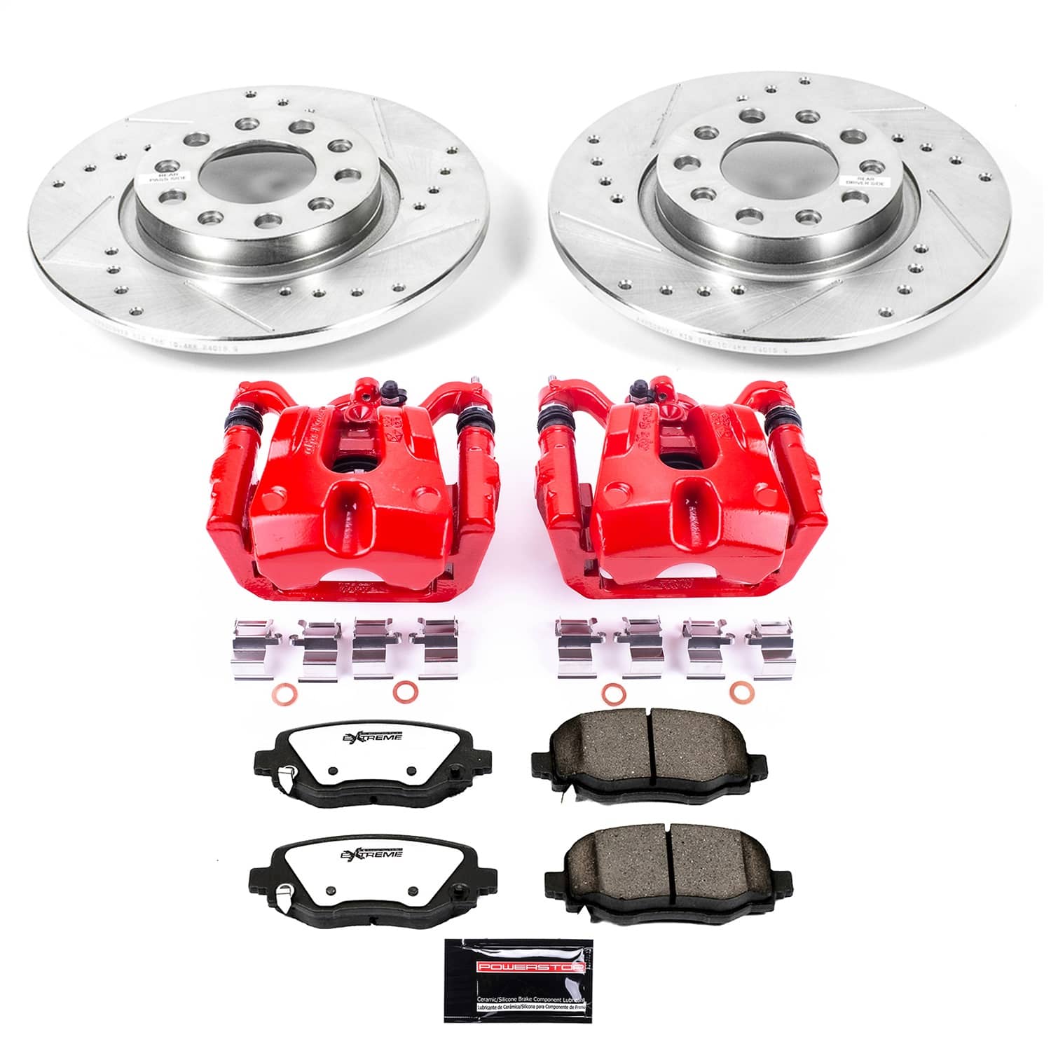 Power Stop - KC6543-36 - Rear - Disc Brake Pad/Caliper and Rotor Kit