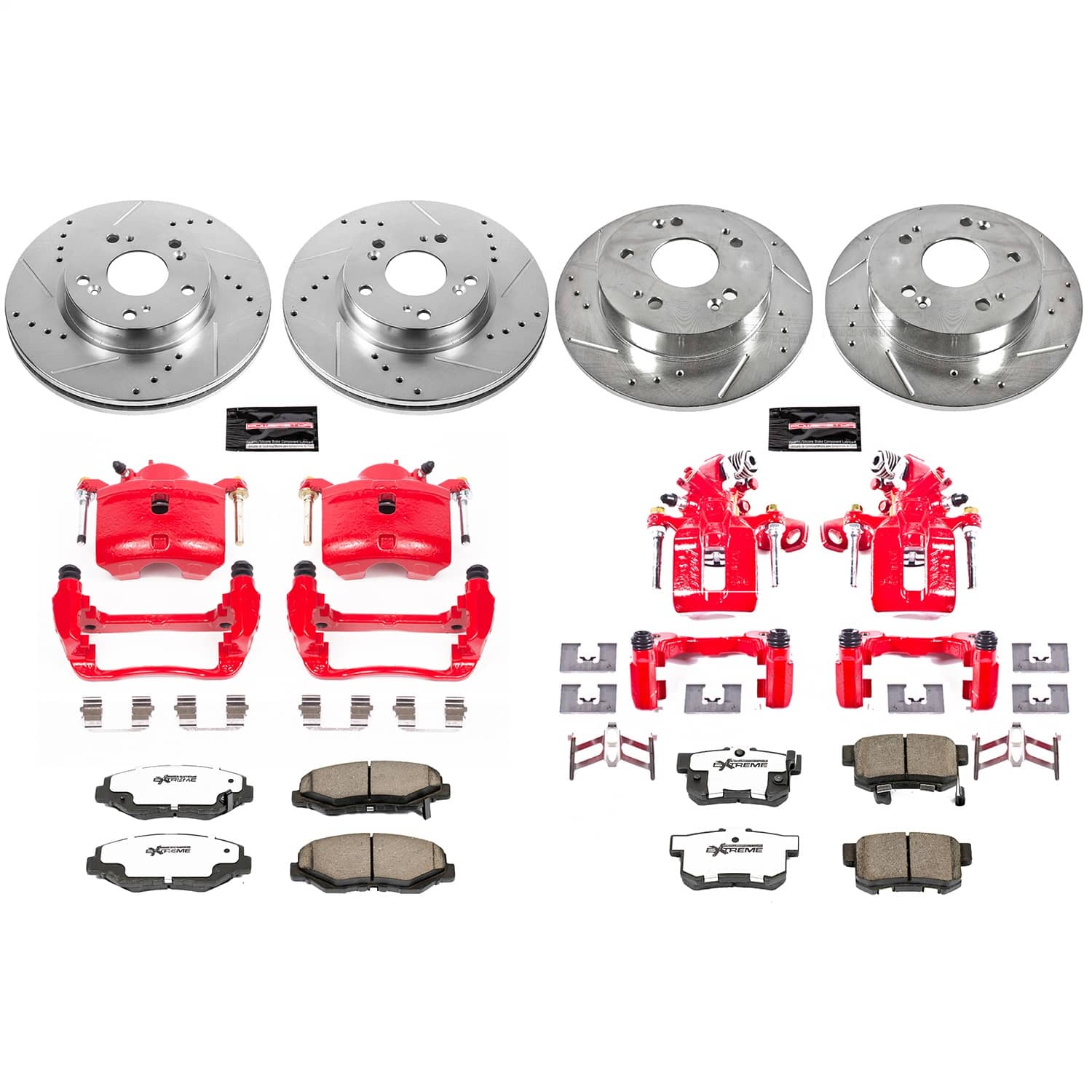 Power Stop - KC6942-26 - Front and Rear - Disc Brake Pad/Caliper and Rotor Kit