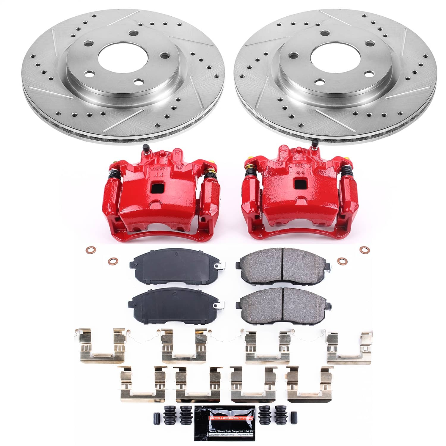 Power Stop - KC6961 - Front - Disc Brake Pad/Caliper and Rotor Kit