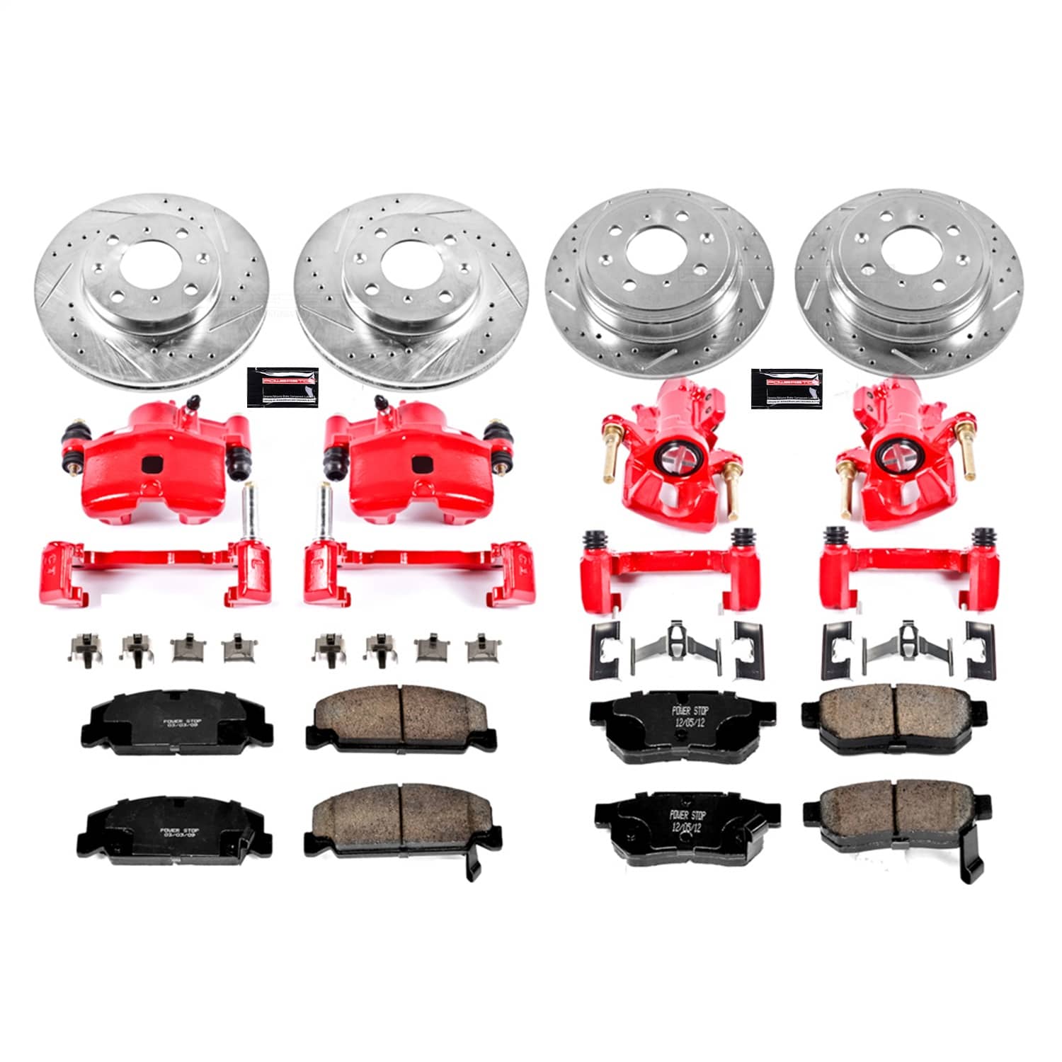 Power Stop - KC700 - Front and Rear - Disc Brake Pad/Caliper and Rotor Kit
