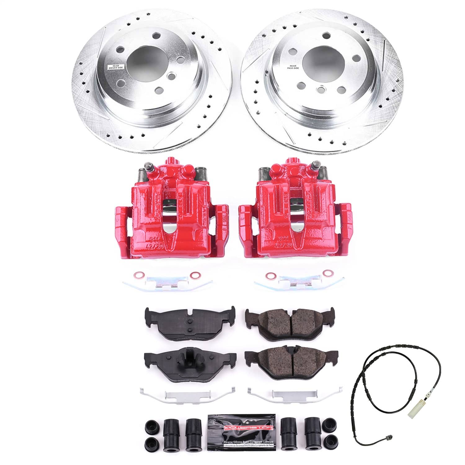 Power Stop - KC7008 - Rear - Disc Brake Pad/Caliper and Rotor Kit