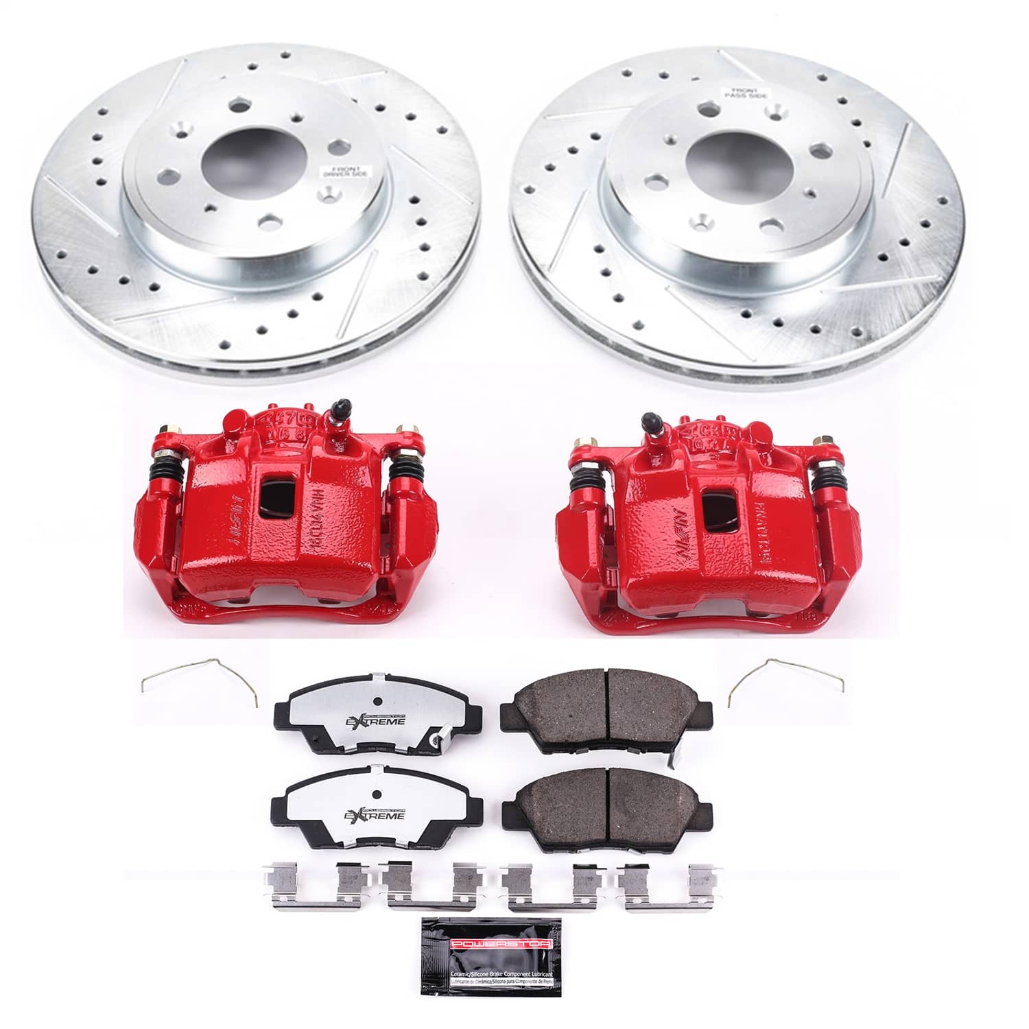 Power Stop - KC7032A-26 - Front - Disc Brake Pad/Caliper and Rotor Kit